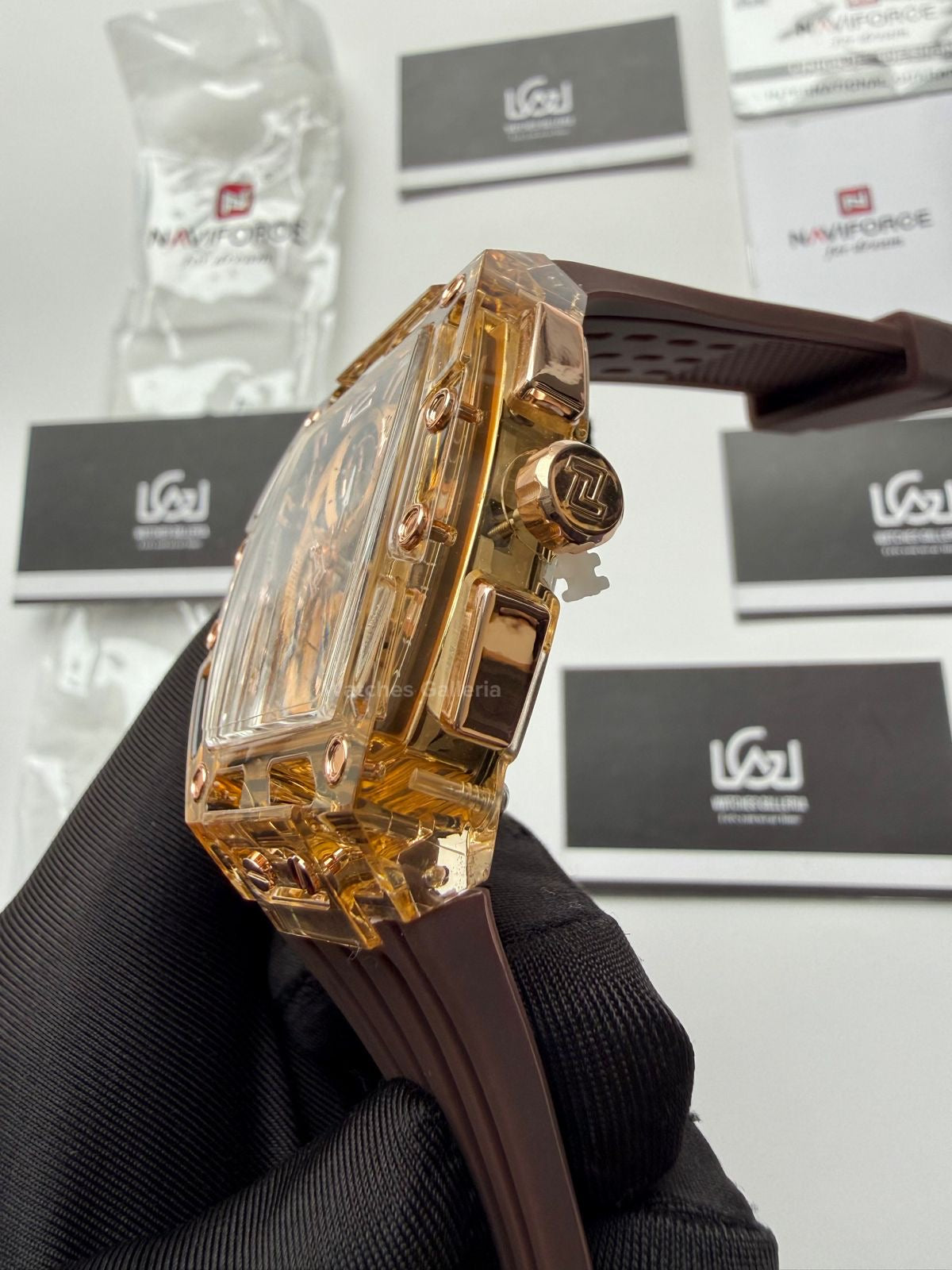 Naviforce NF7105 Tonneau Watch (Brown) Naviforce Watch in Pakistan