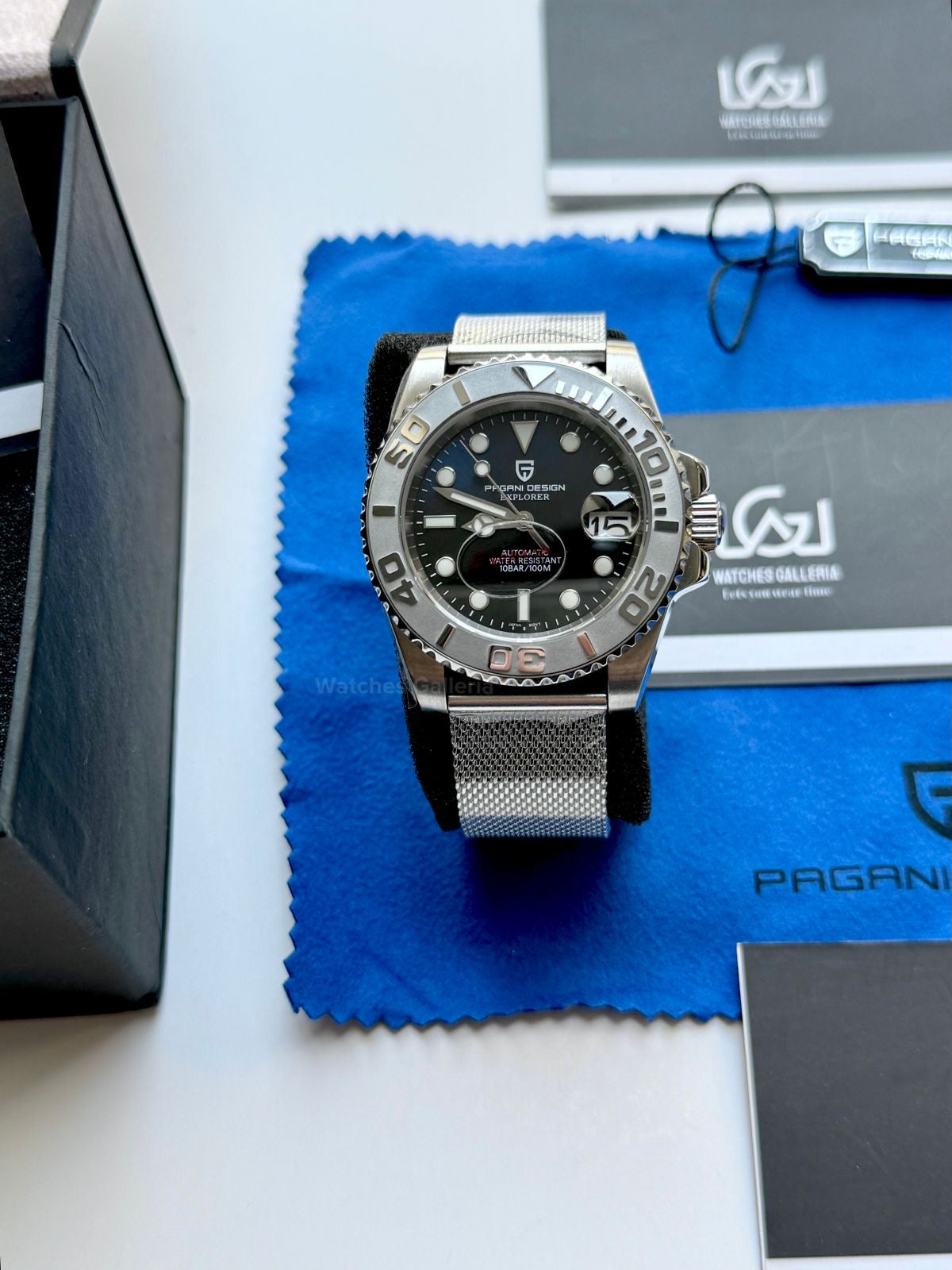 Pagani Design PD1651 YachtMaster Deep Sea 40mm Automatic – Seiko NH35A Japan Movement | Sapphire Crystal | 100M WR | Mesh Bracelet