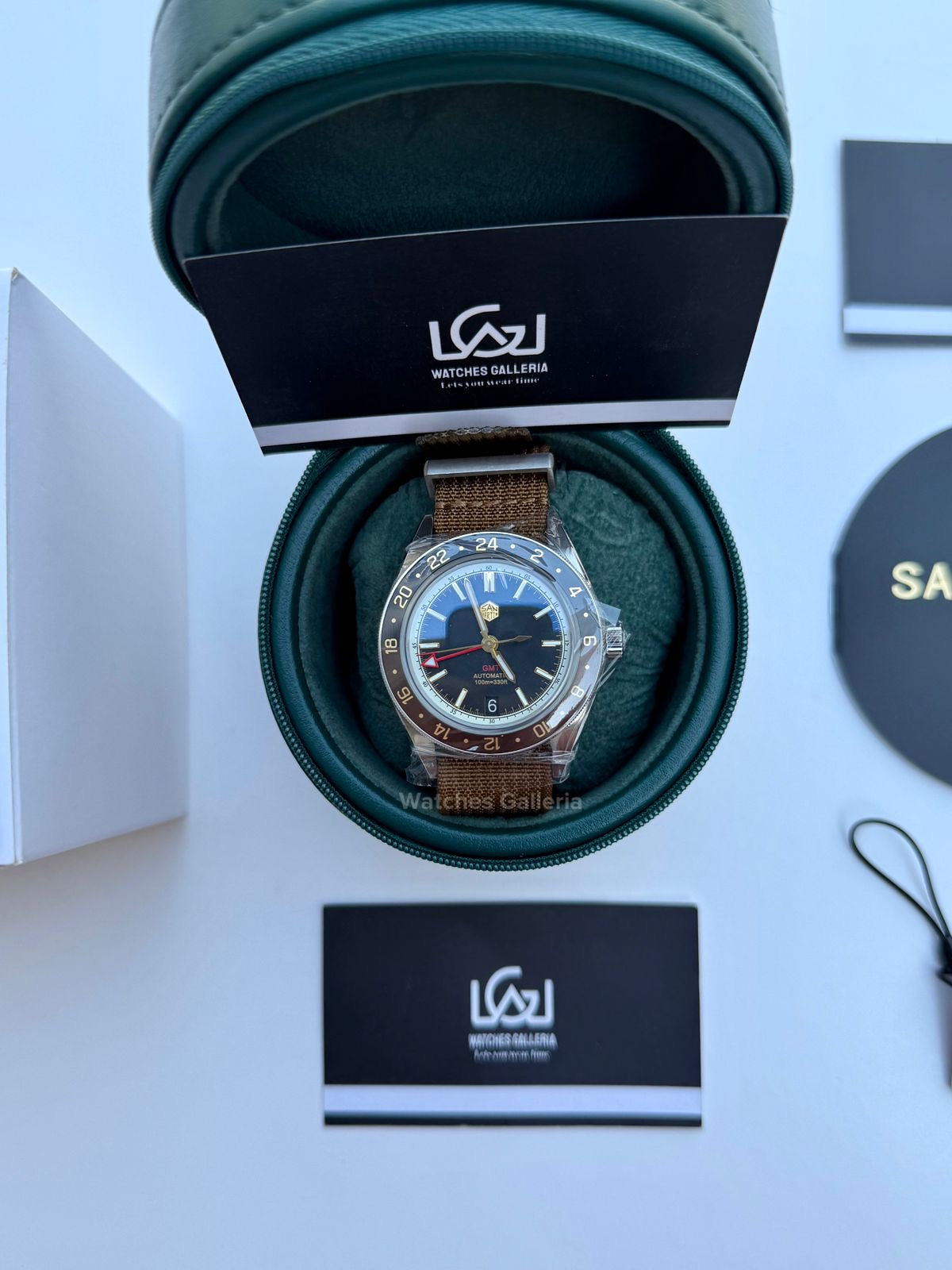 San Martin GMT RootBeer Automatic (Khaki Nato Straps) SN0116 Watches Galleria
