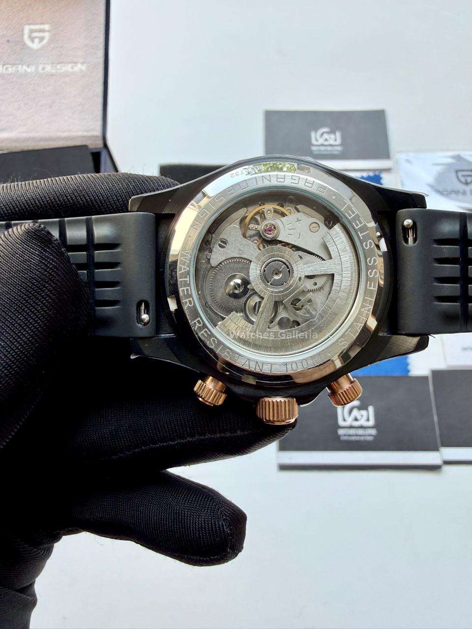 Pagani Design PD1732 Daytona Rainbow Silicon Edition in Pakistan – Luxury Automatic Men’s Watch with Rainbow Bezel, Sapphire Crystal & Exhibition Back