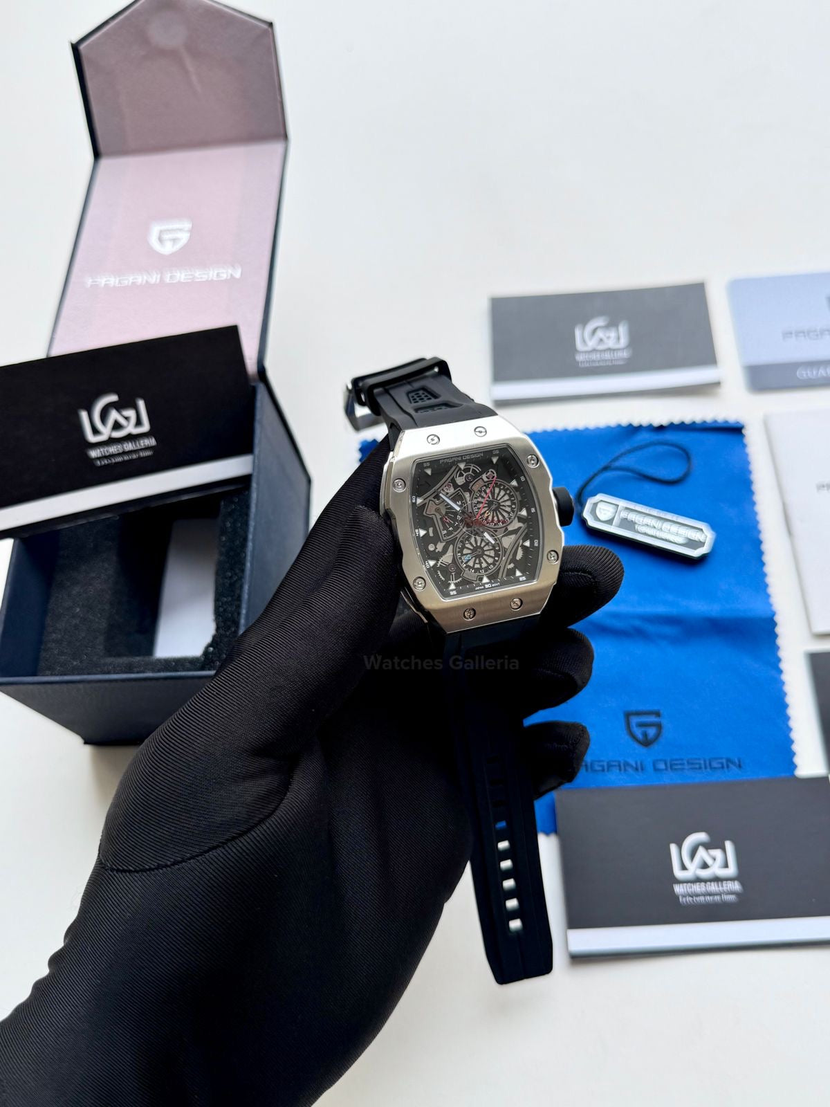 Pagani Design Tonneau Calendar Quartz PDys012 (Black) Pagani Design in Pakistan