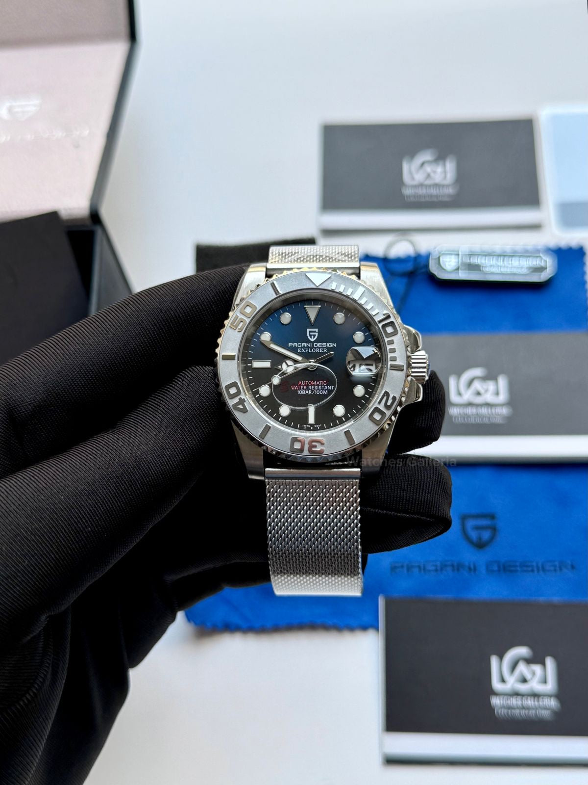 Pagani Design PD1651 YachtMaster Deep Sea 40mm Automatic – Seiko NH35A Japan Movement | Sapphire Crystal | 100M WR | Mesh Bracelet