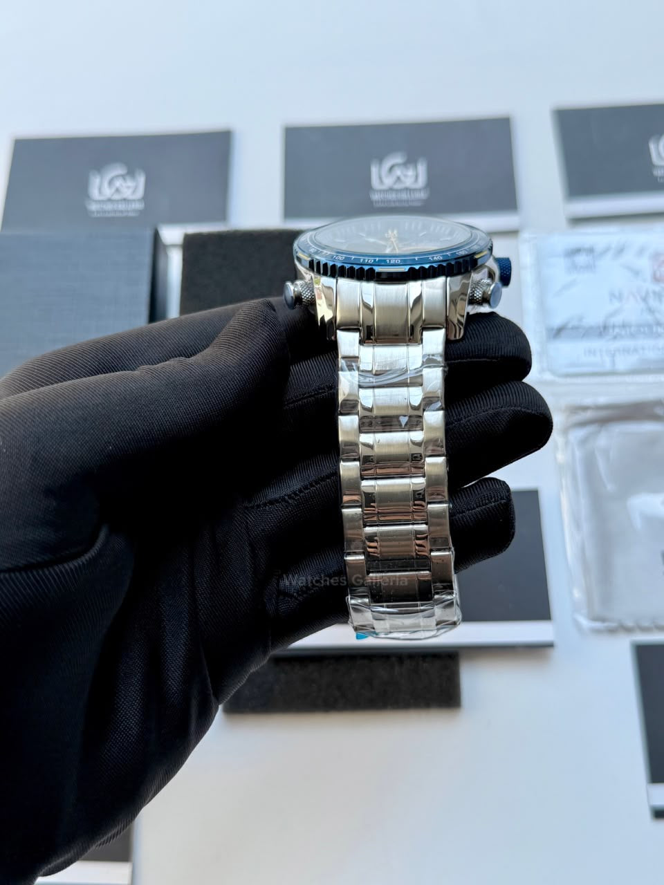 Naviforce Watch Pakistan NF9182 | Naviforce Men Watch | Naviforce Chain Watch | Dual Display Blue Yellow Watch