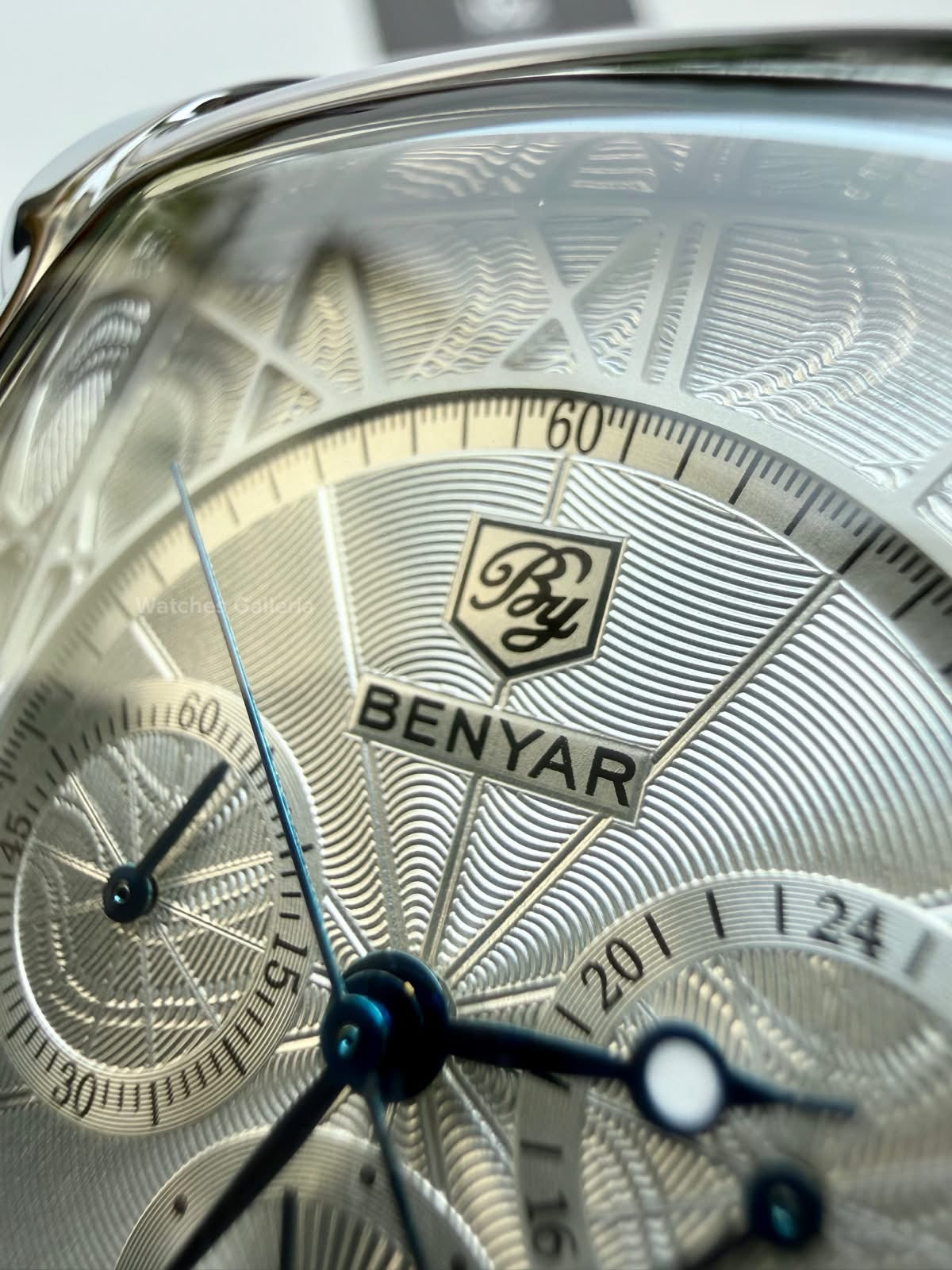 Benyar BY5113LE Square Chronograph Watch in Pakistan – Limited Edition Black White Luxury Men’s Quartz Chronograph Leather Strap Watch