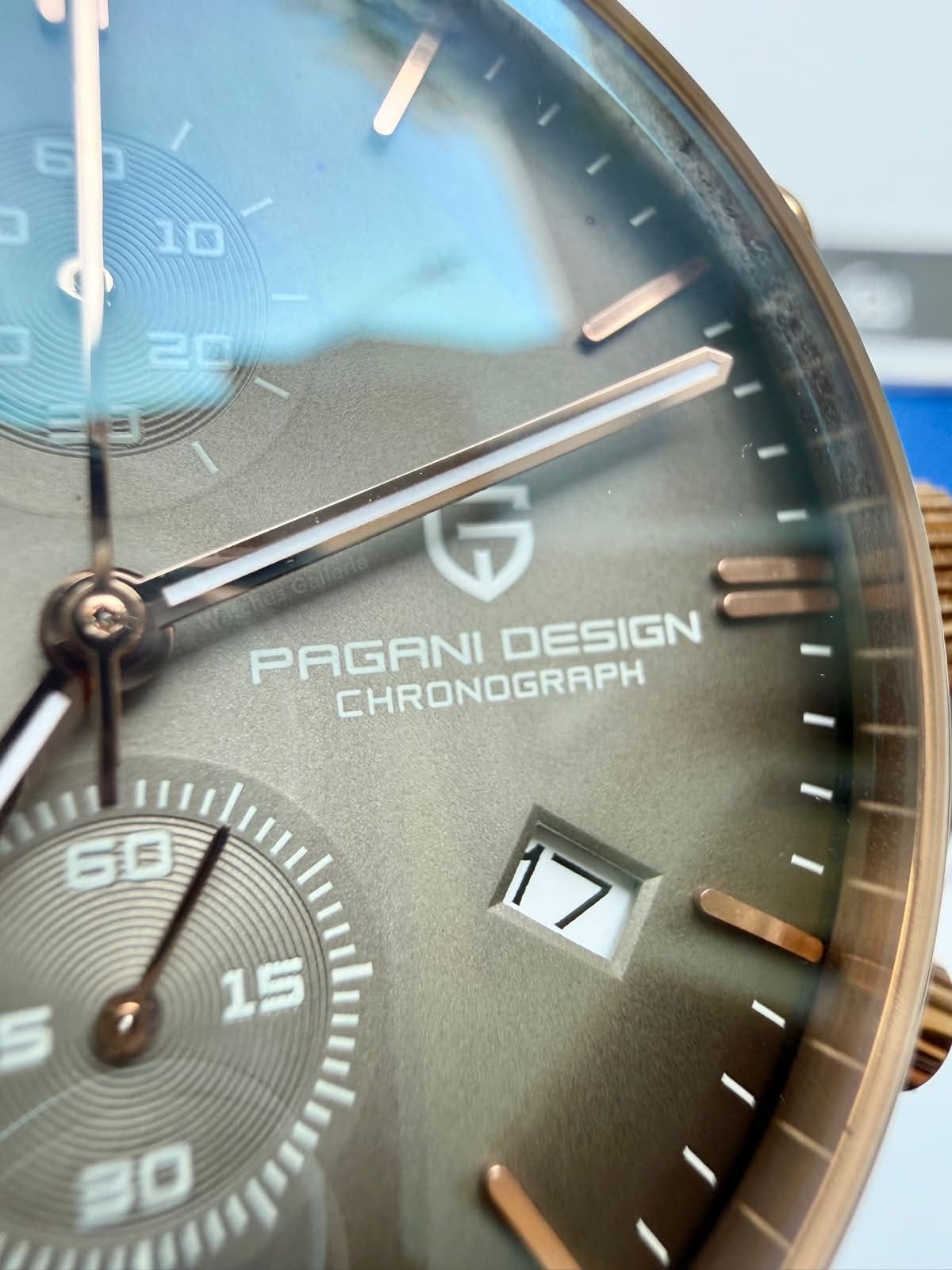 Pagani Design PD2720K Flight Chronograph Watch Limited Edition Rose Gold White Dial Men’s Luxury Watch | Japanese Seiko VK67 Mecha Quartz Chronograph Movement | Stainless Steel Bracelet | 50M Waterproof