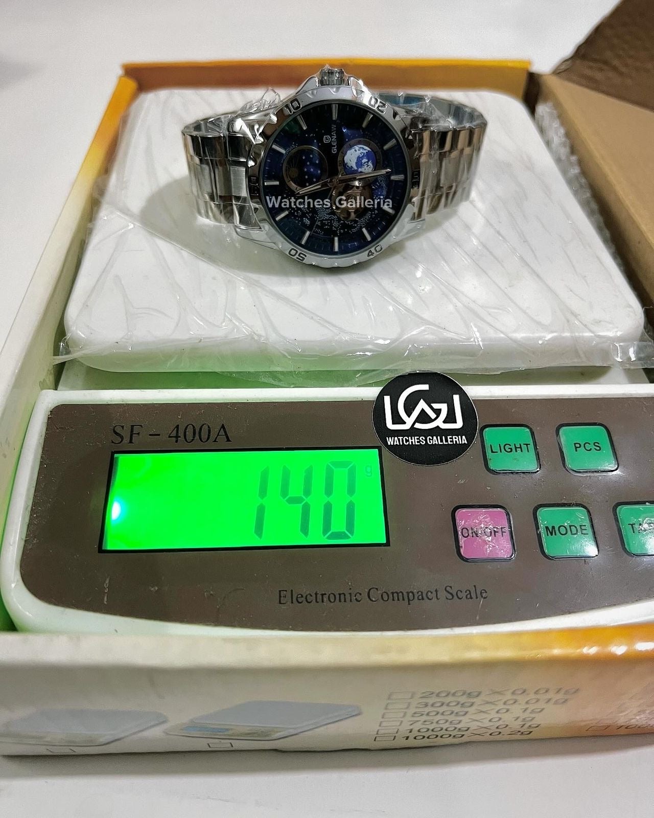 Glenaw Automatic Open Heart & Earth Rotating (Silver) GL8950 Watches Galleria