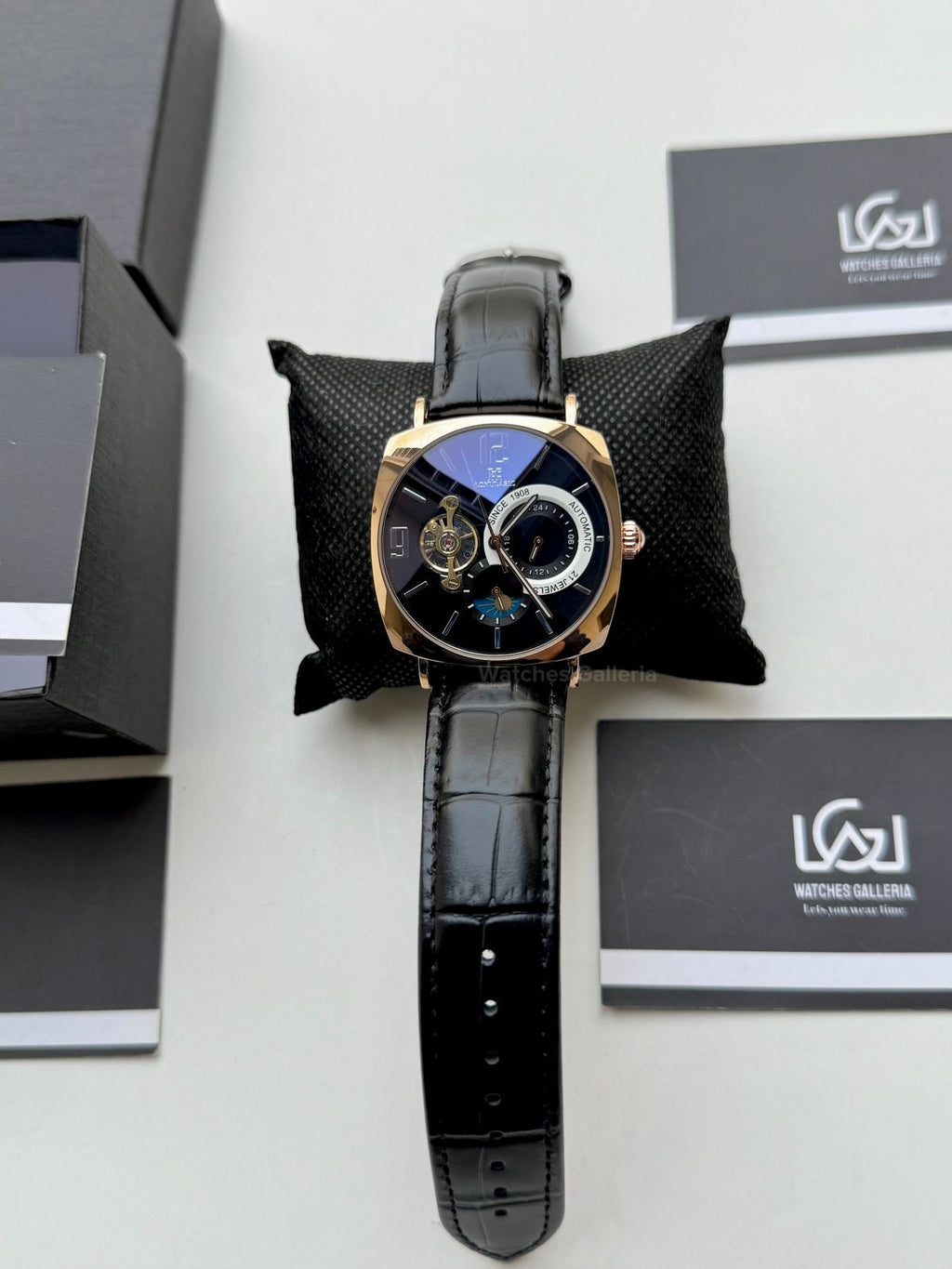 Aokulasic AOKU001 Moonphase Flywheel (Black/Rose Gold) Aokulasic Watch in Pakistan