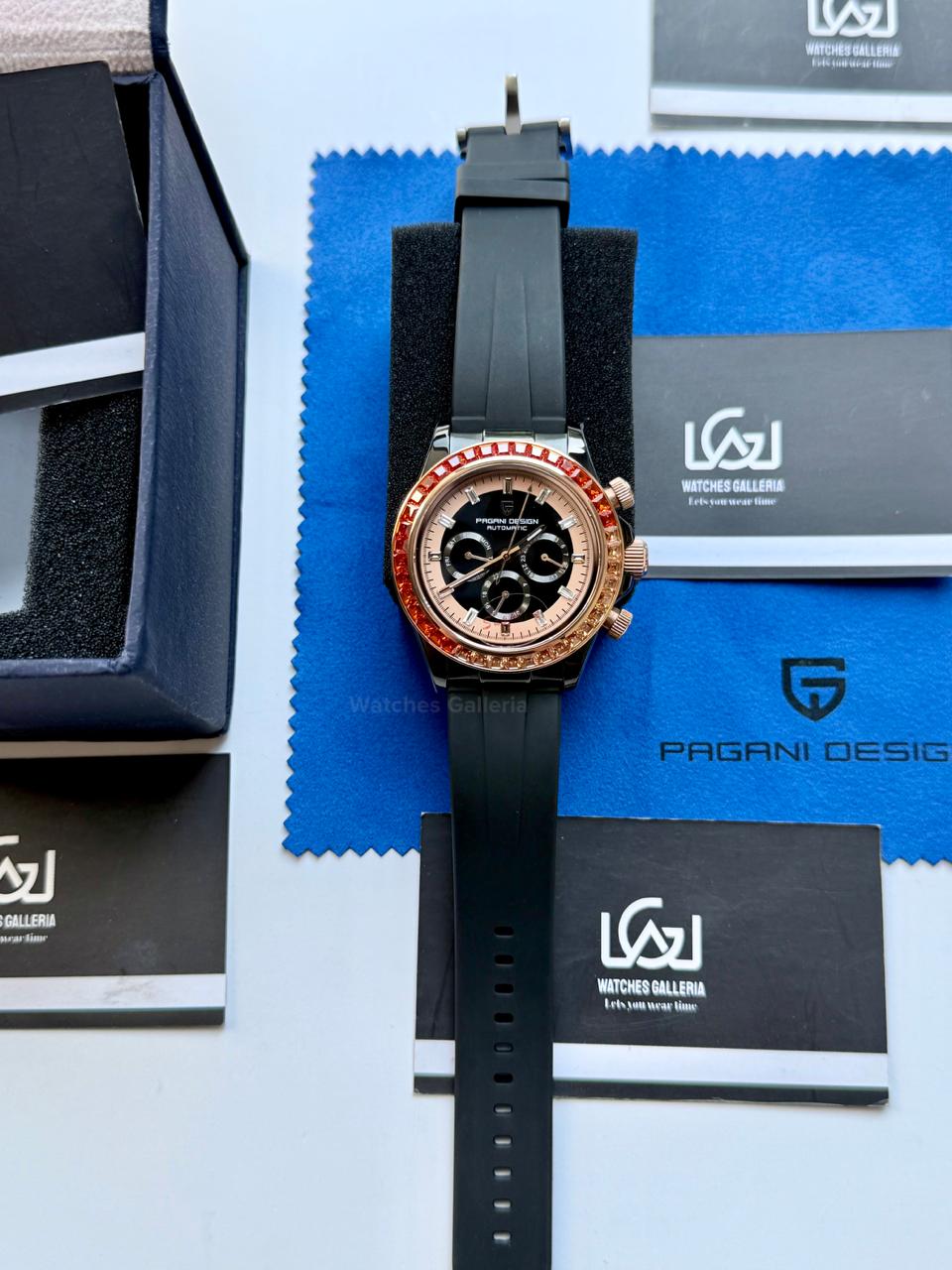 Pagani Design PD1732 Daytona Rainbow Silicon Edition in Pakistan – Luxury Automatic Men’s Watch with Rainbow Bezel, Sapphire Crystal & Exhibition Back