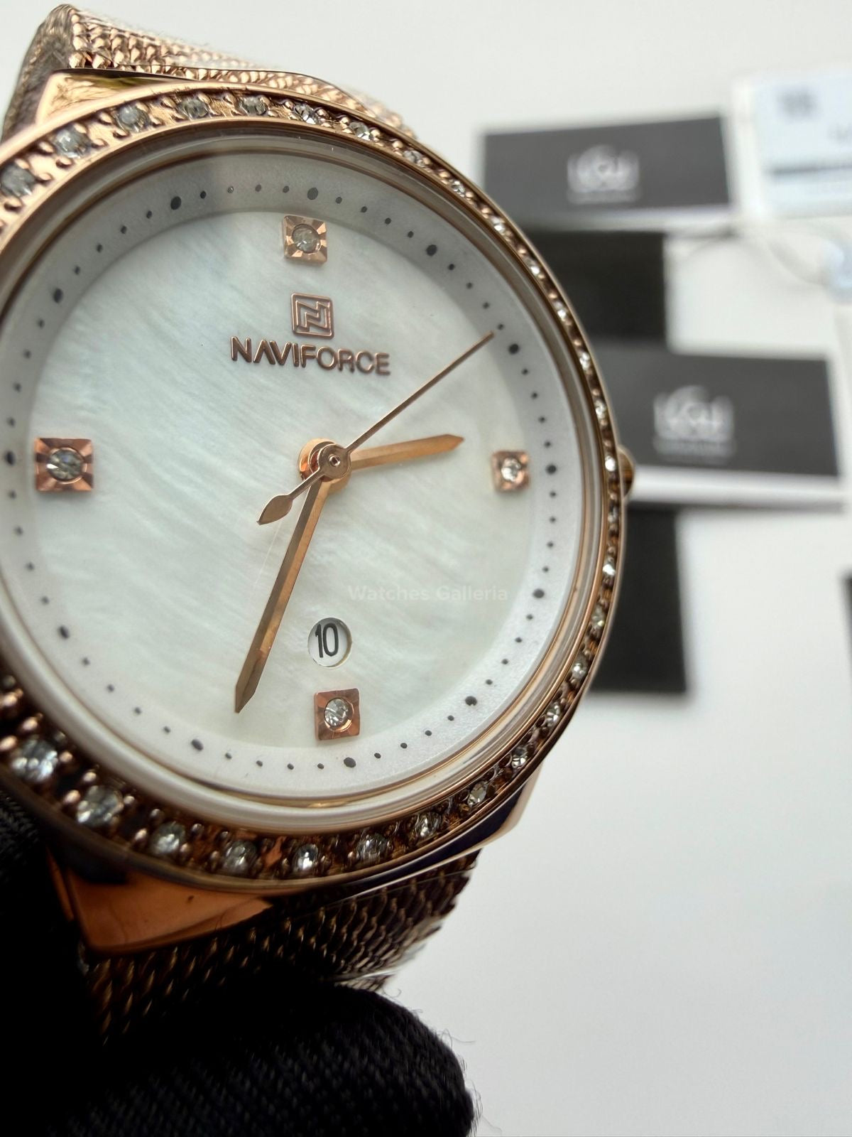Naviforce NF5005 Women Watch Quartz (Rose Gold/White) Naviforce Watch in Pakistan