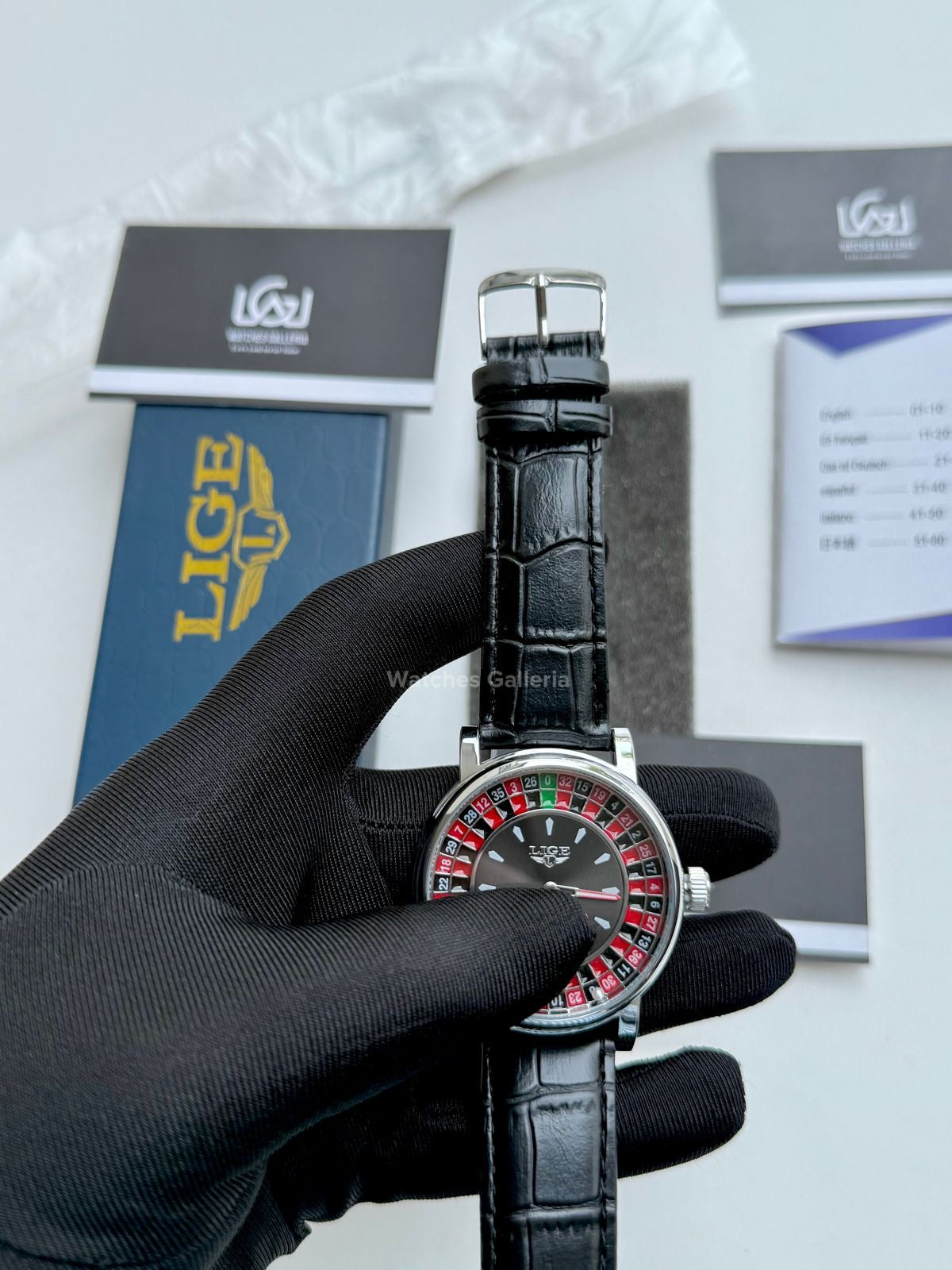 Lige Casino Watch Quartz (Silver Black) LG89161 Watches Galleria