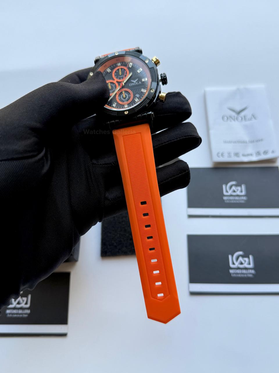 Onola 6859 Sports Chronograph Quartz (Orange) – Premium Racing Inspired Design | Original Onola Watch in Pakistan