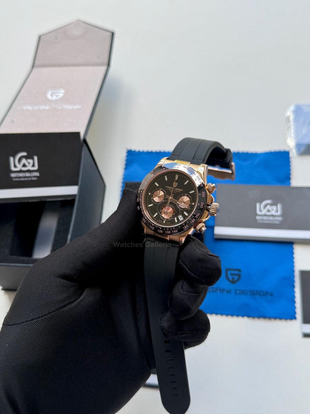 Pagani Design Daytona Quartz (Rose Gold Black) PD1664