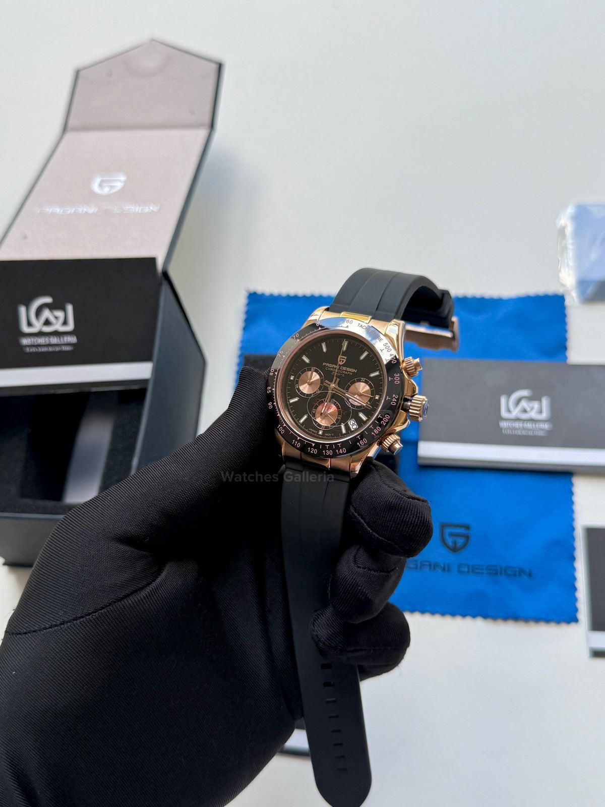 Pagani Design Daytona Quartz (Rose Gold Black) PD1664