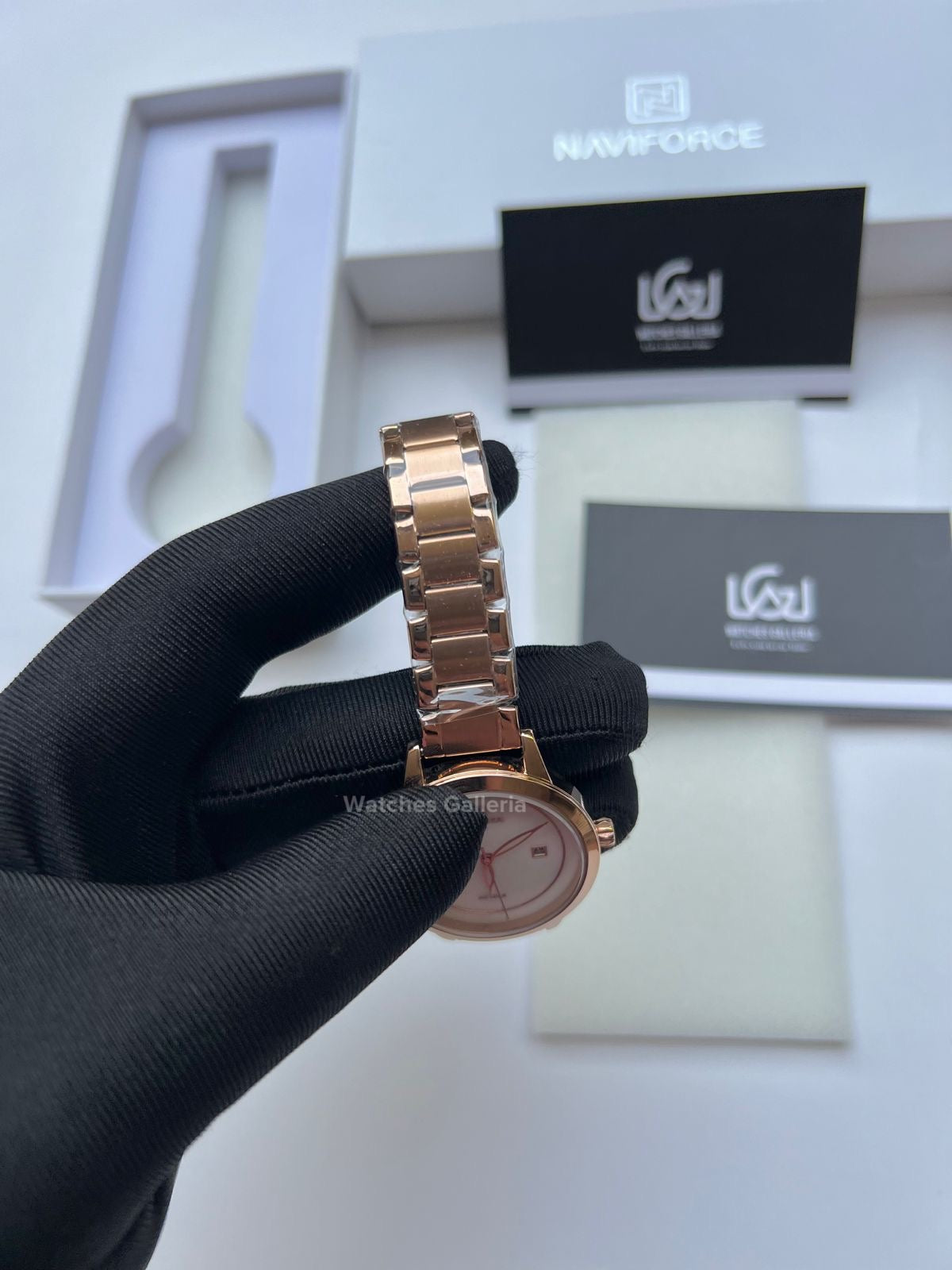 Naviforce Ladies Date Just (Rose Gold) NF5008L Watches Galleria