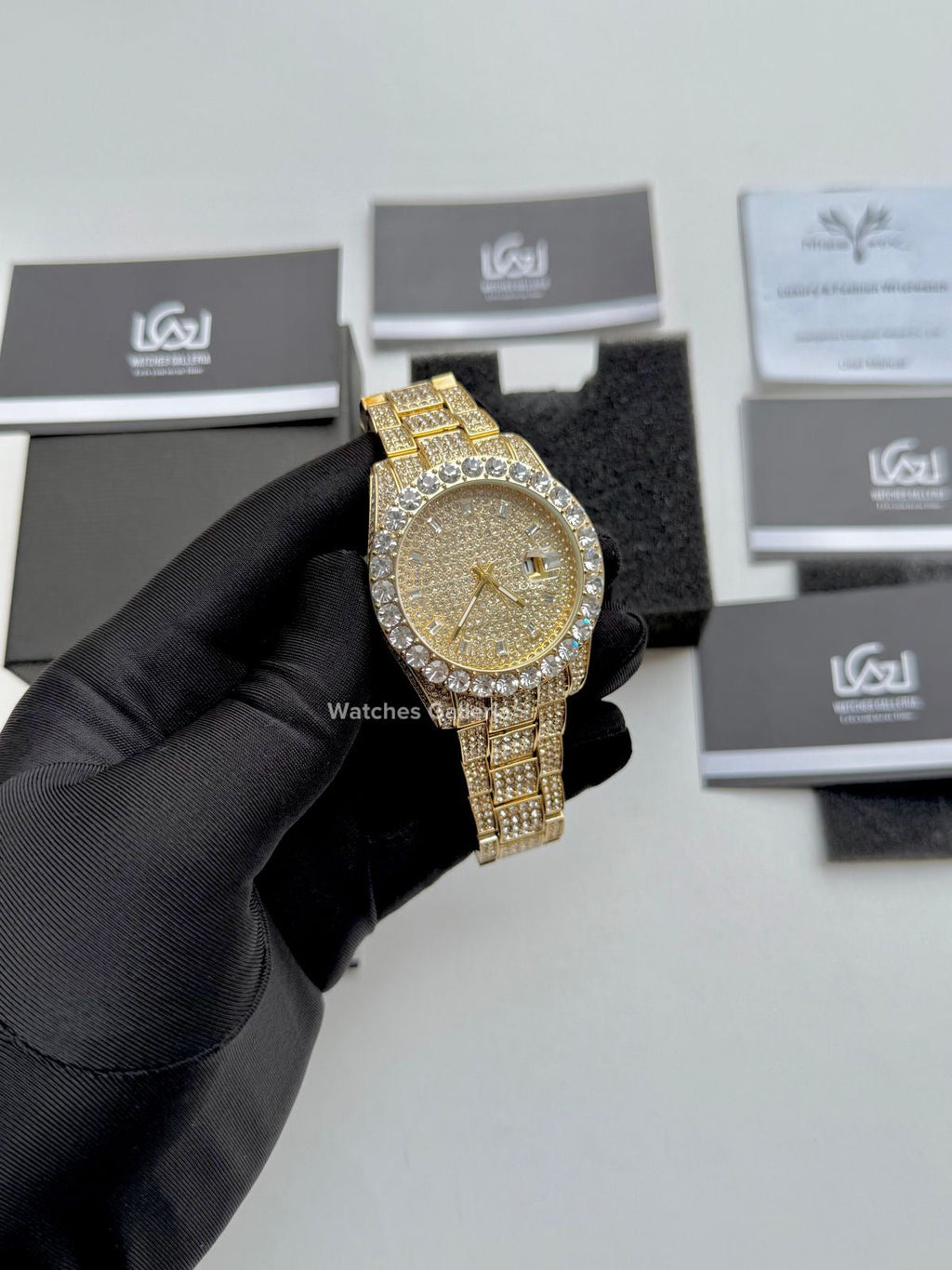 Miss Fox Iced Out Royal Oak Quartz (Gold) MFV332 Watches Galleria