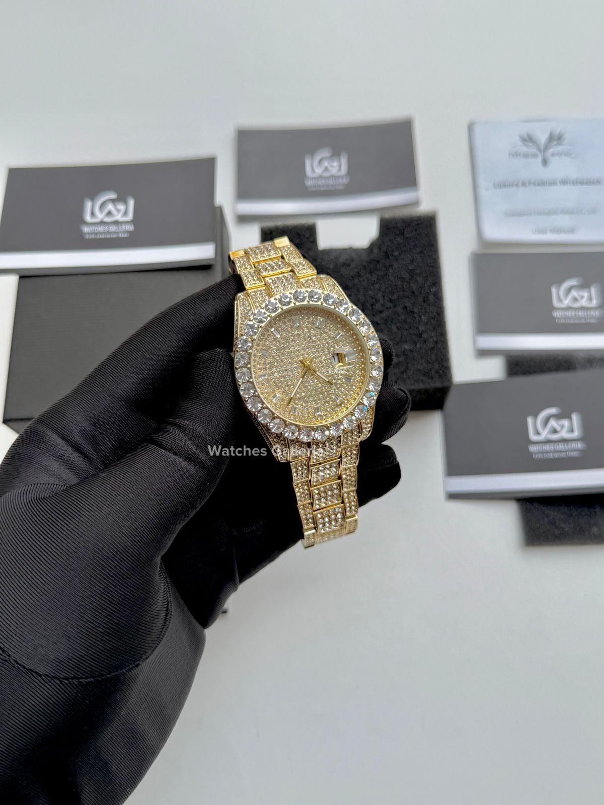 Miss Fox Iced Out Royal Oak Quartz (Gold) MFV332 Watches Galleria