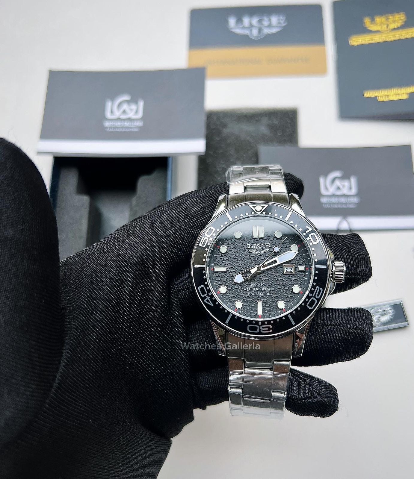 Lige Sea Master Diver Quartz (Black) LG8936