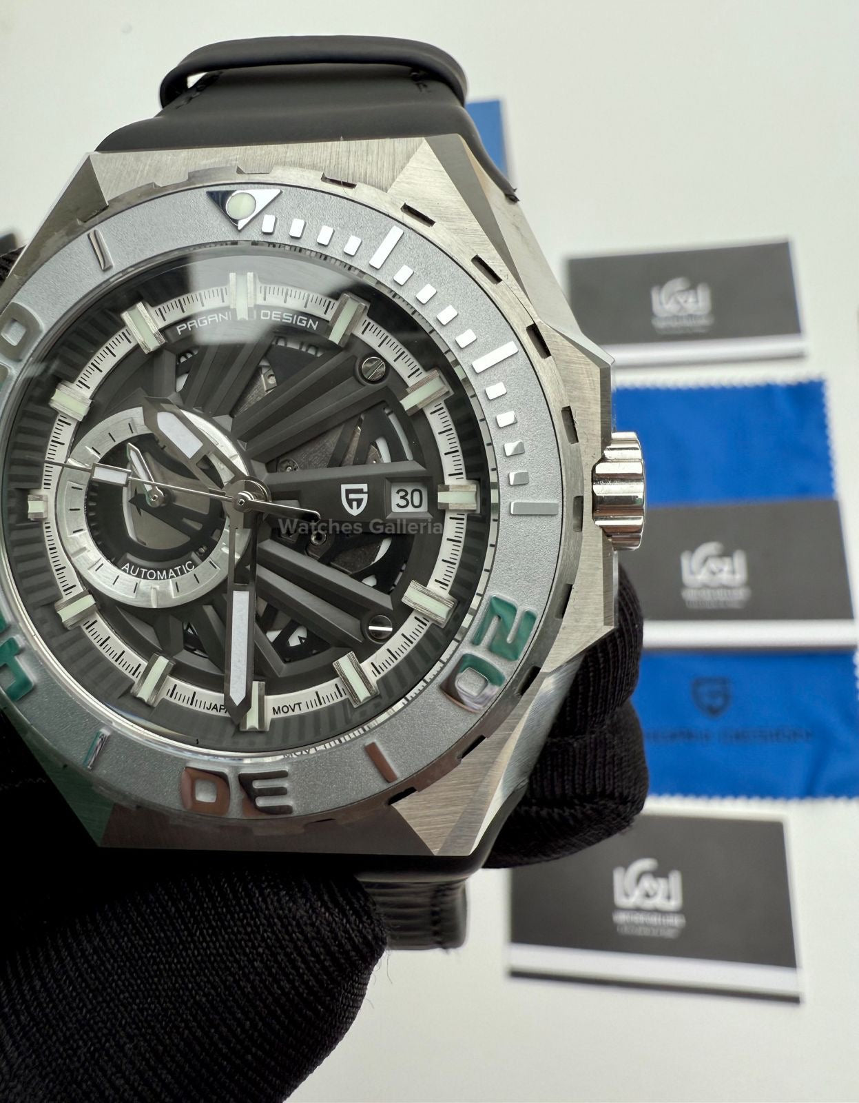 Pagani Design Werdelin Japan Automatic Movement (Silver/Black) PDys007 Watches Galleria