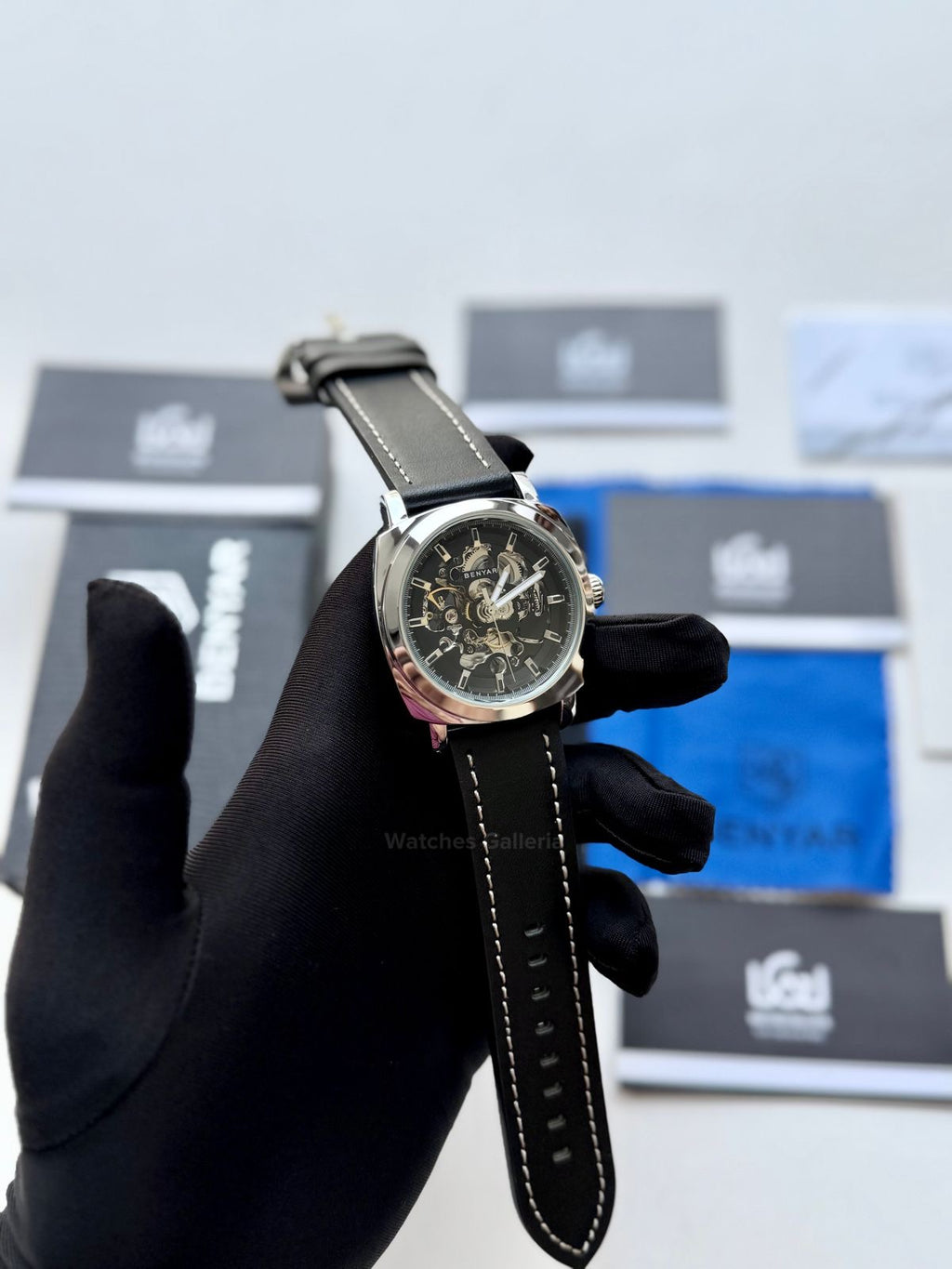 Benyar BY5121 Skeleton Automatic Watch (Silver Black) Benyar in Pakistan