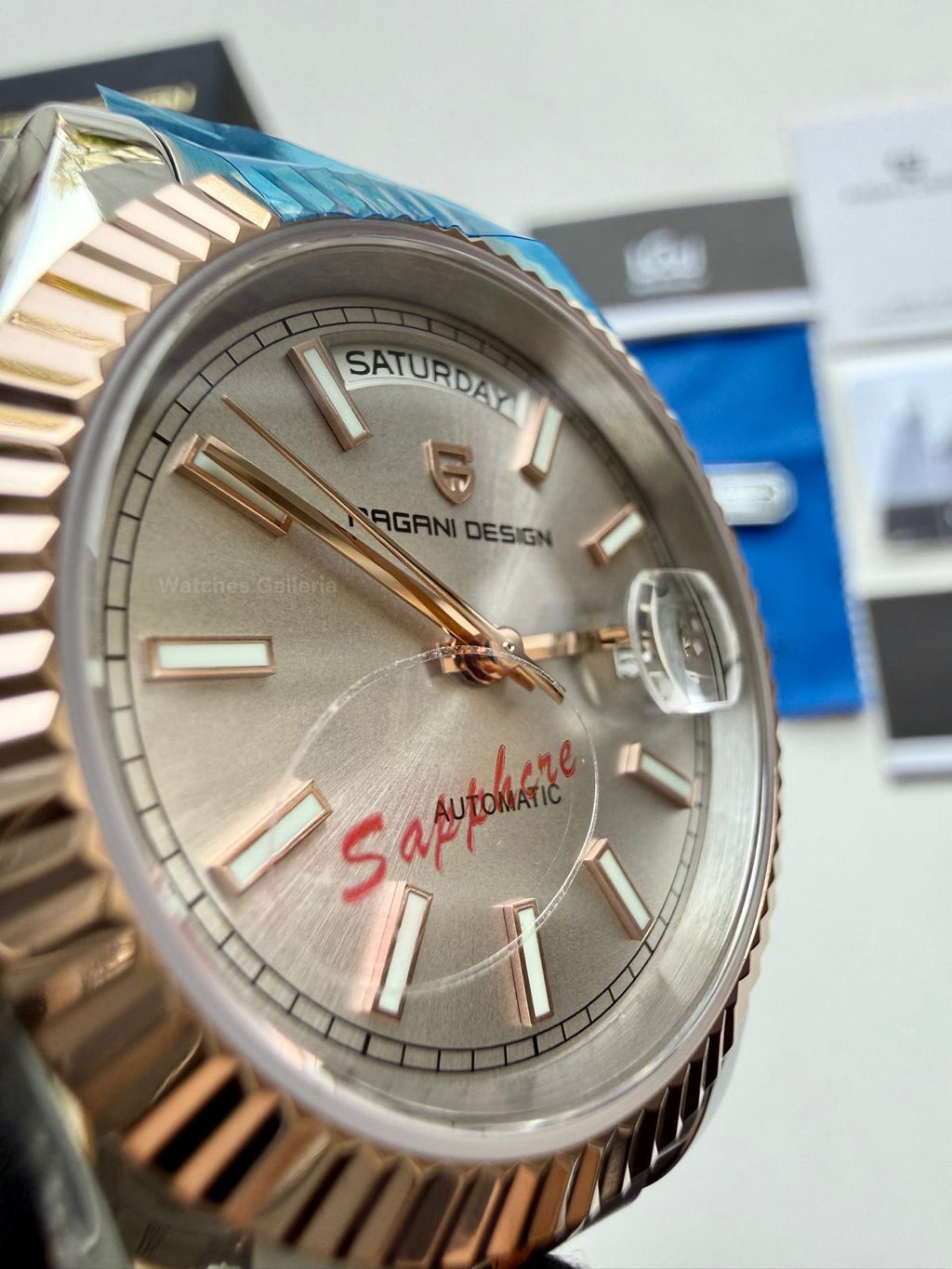 Pagani Design PD1752 Date Day Automatic (Two Tone Silver) New Release Pagani Design in Pakistan