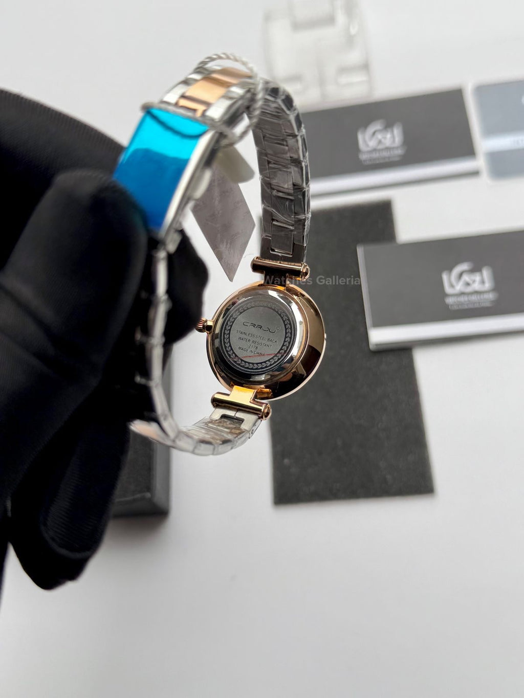 Crrju 2178 Ladies Watch Quartz (Rose Gold/Black) CRRJU Watch Pakistan