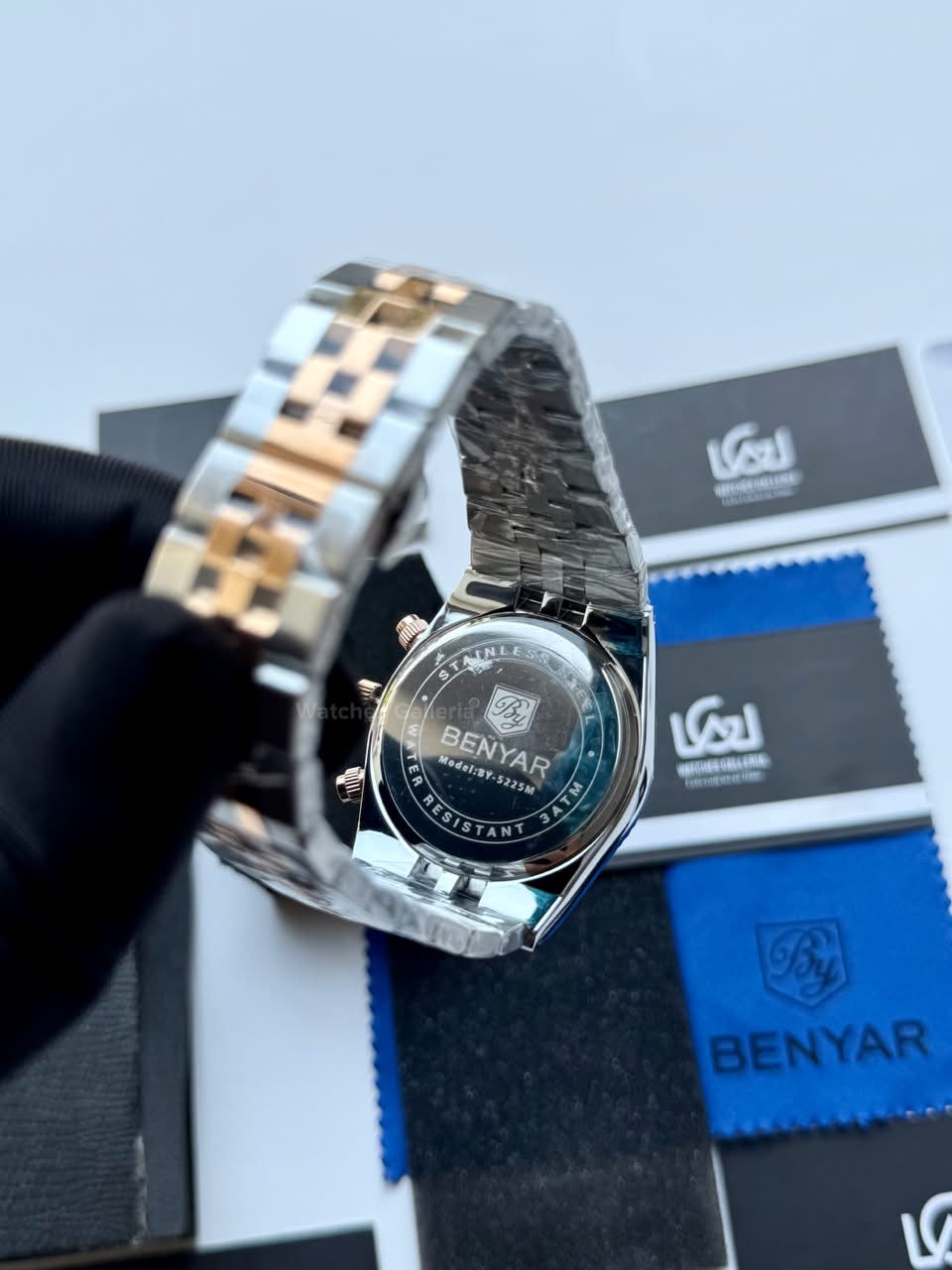 Benyar BY5225 Land Dweller Chronograph Black-Rose Gold Dial Luxury Men’s Watch in Pakistan – Japanese Quartz Stainless Steel Watch