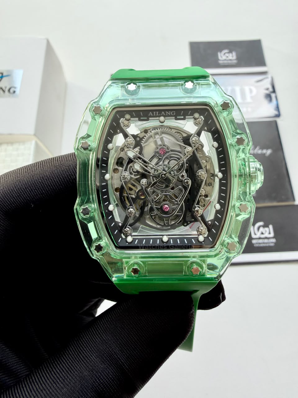 Ailang 8109 Skeleton Watch for Men White Blue Automatic Mechanical Watch Original Ailang Watch Pakistan