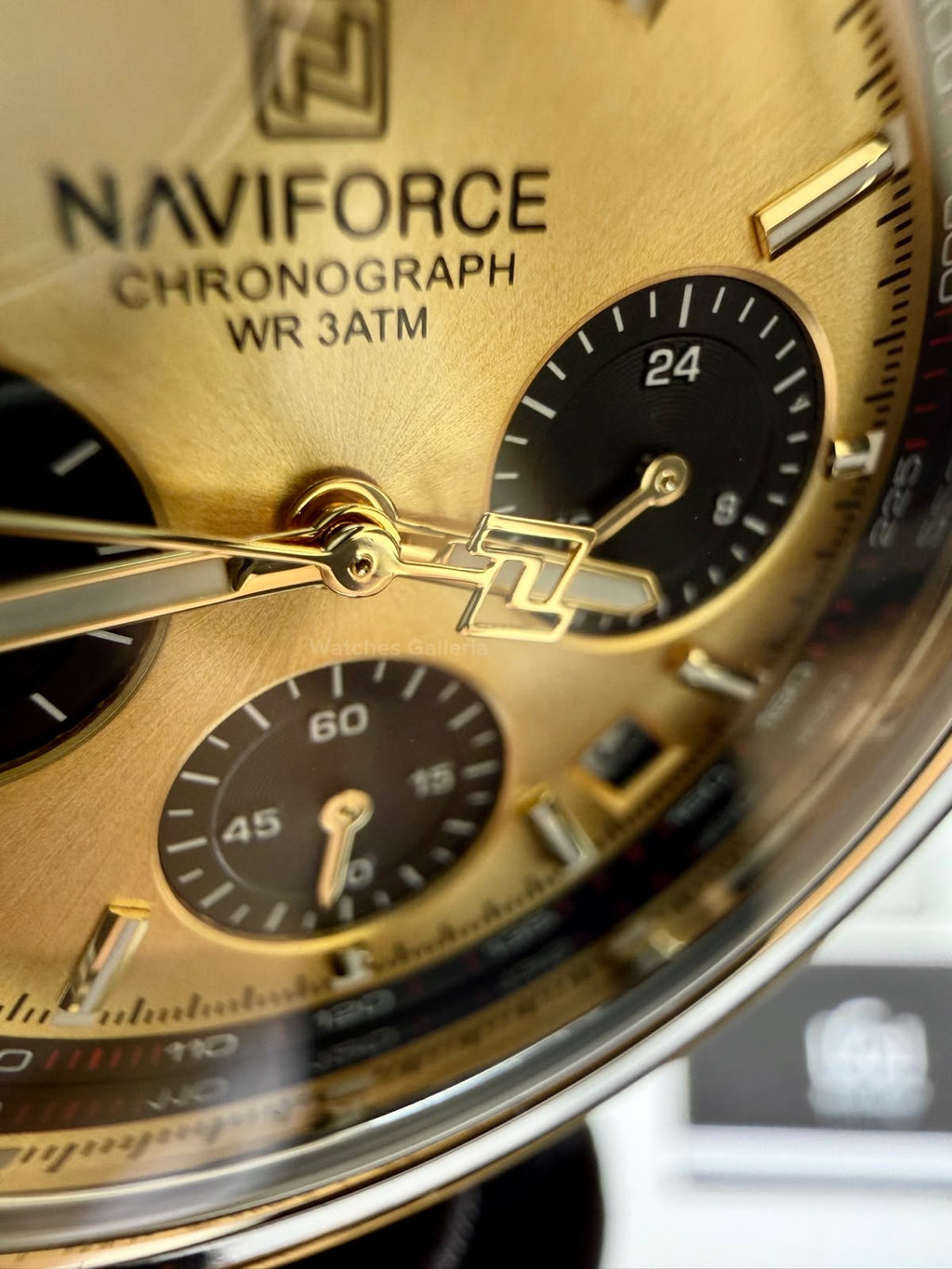 Naviforce NF8049 Watch Pakistan | Naviforce Men Watch | Naviforce Chain Watch | Silver Gold Chronograph Watch