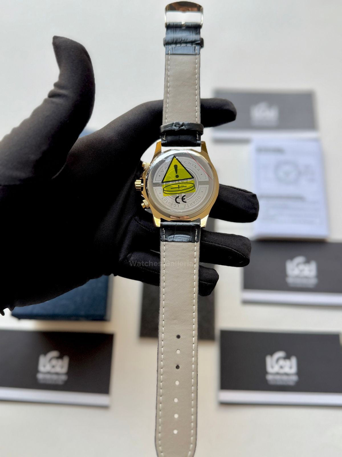 Lige Watch LG89107 Moonphase Chronograph (Black/Gold) Lige Watch in Pakistan