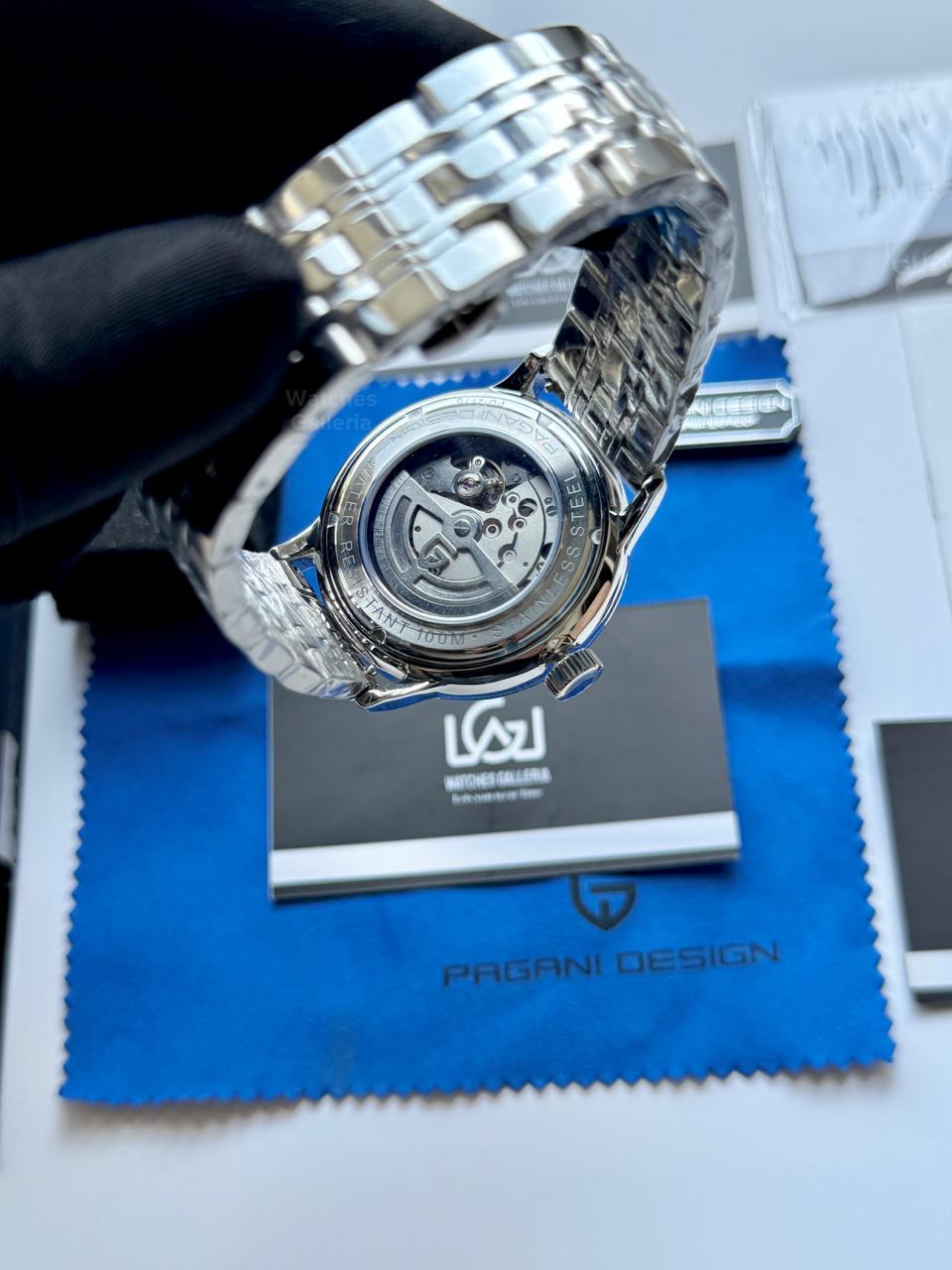 Pagani Design PD2770 Cocktail Black Dial Automatic Watch – Complete Calendar | Seagull 2813 | Leather Strap | Pagani Design Cocktail Watch | Buy Pagani Design in Pakistan
