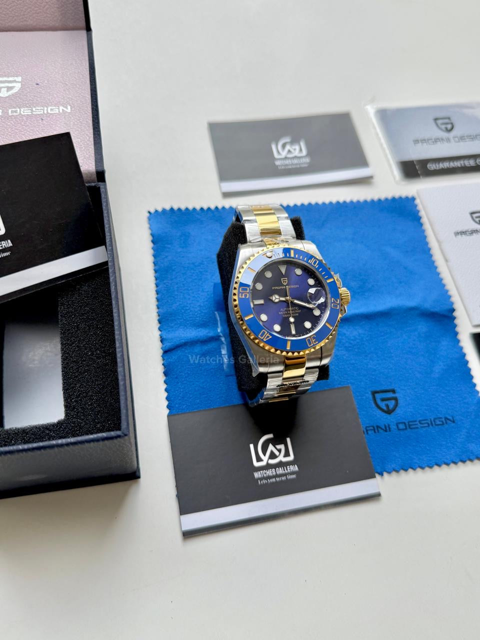 Pagani Design Watch PD1639 Submariner Automatic (Gold Blue) Pagani Design in Pakistan