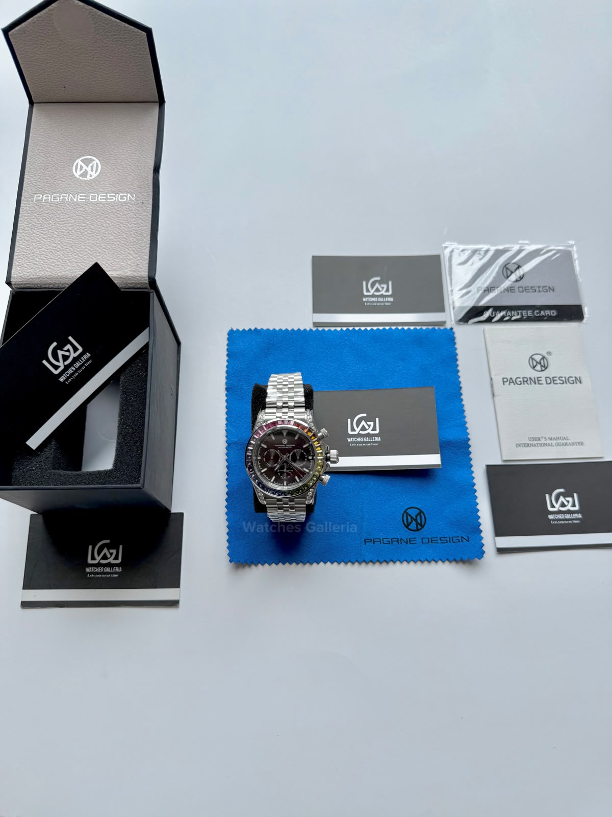 Pagani Design PG1666 Daytona Rainbow Limited Edition Black Automatic Chronograph Watch | 40mm Sapphire Crystal | HZ2196G Movement | 100M Water Resistant