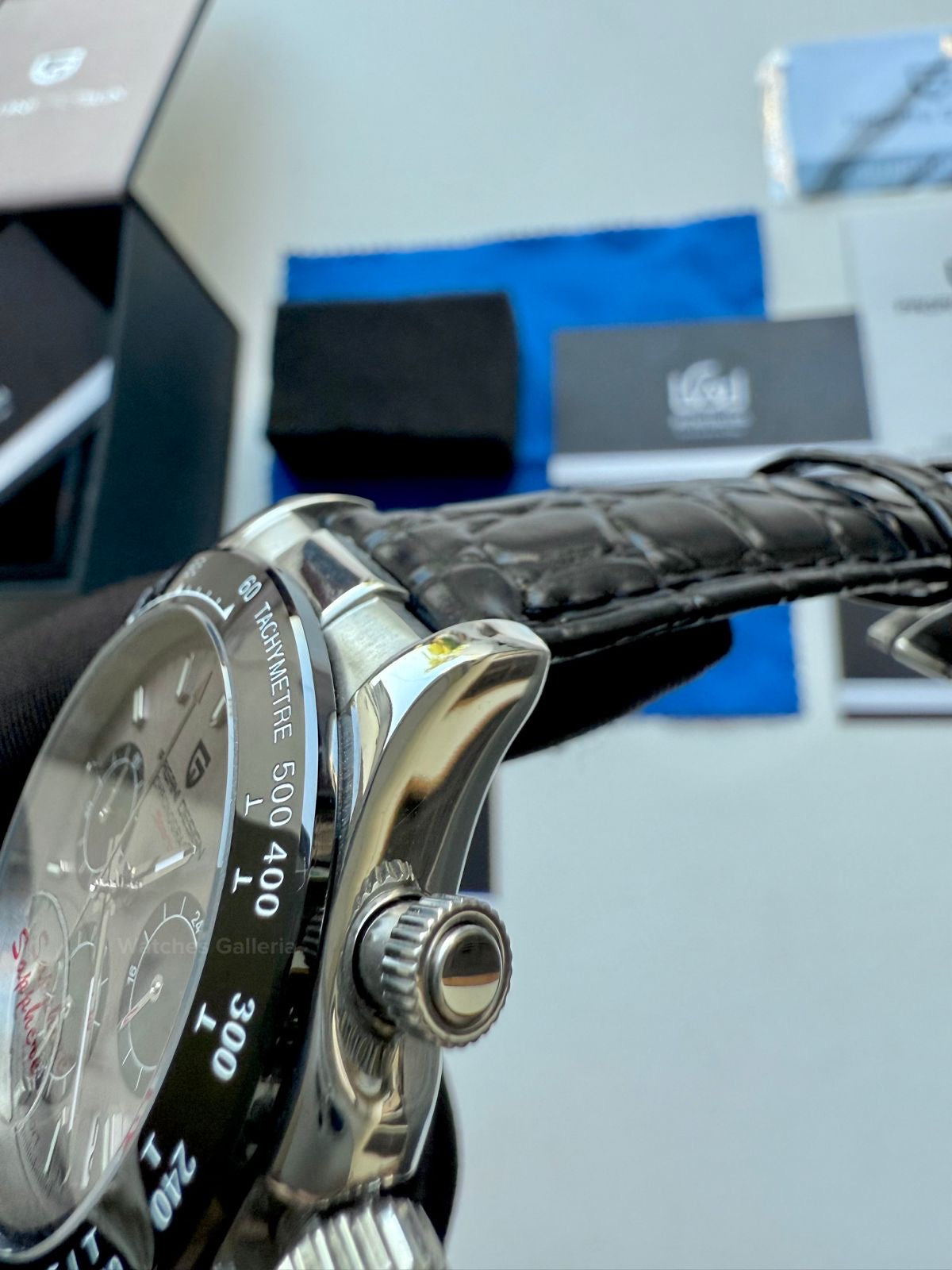 Pagani Design Daytona Quartz PD1664 Crocodile Leather Strap (Silver) Pagani Design in Pakistan