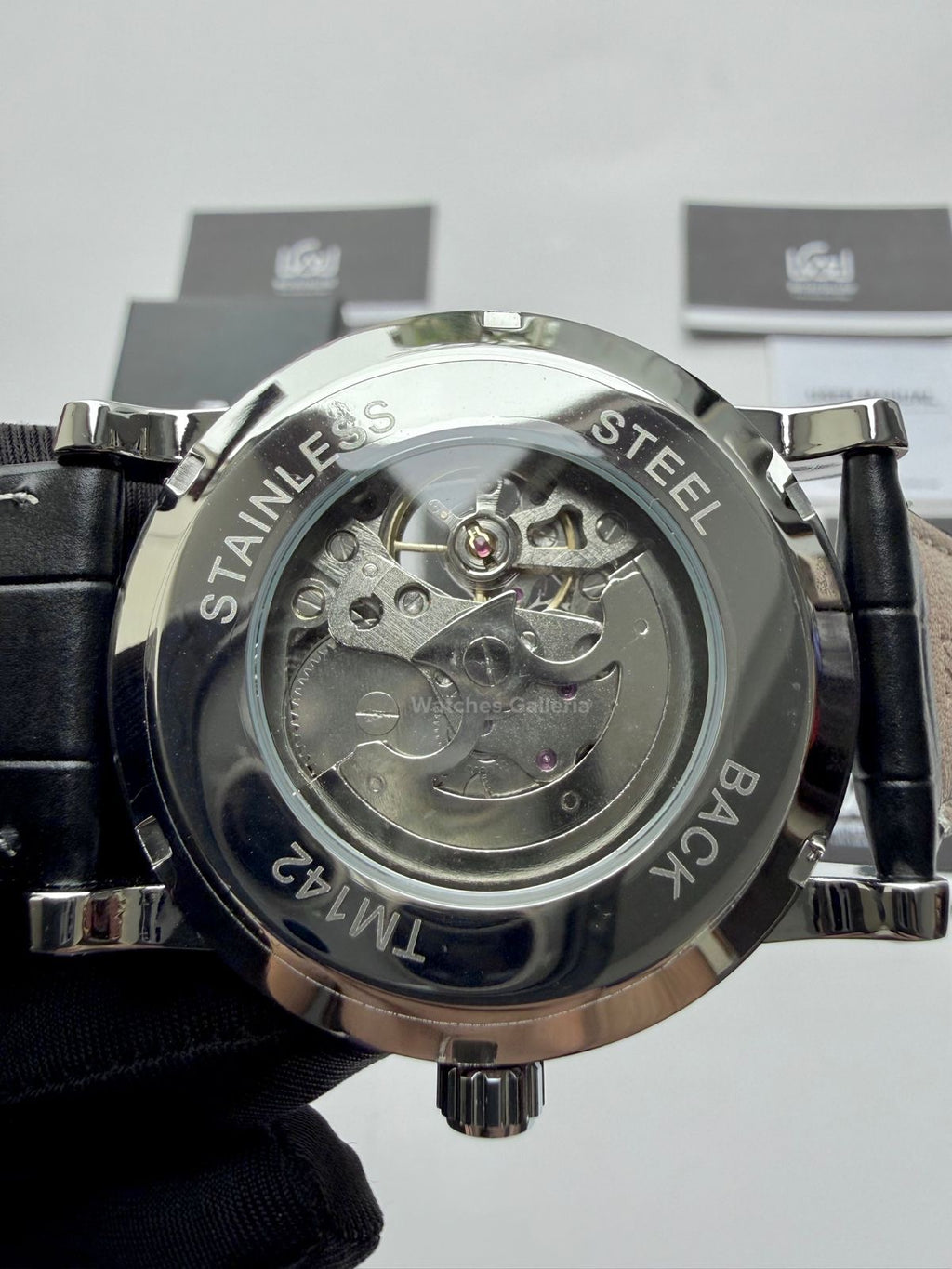 Forsining FS112 Classic Skeleton Automatic Watch – Green Dial | Leather Strap Mechanical Wristwatch for Men