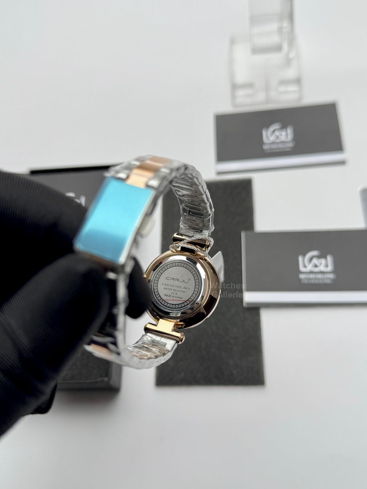 Crrju 2178 Ladies Watch Quartz (White/Rose Gold) CRRJU Watch Pakistan