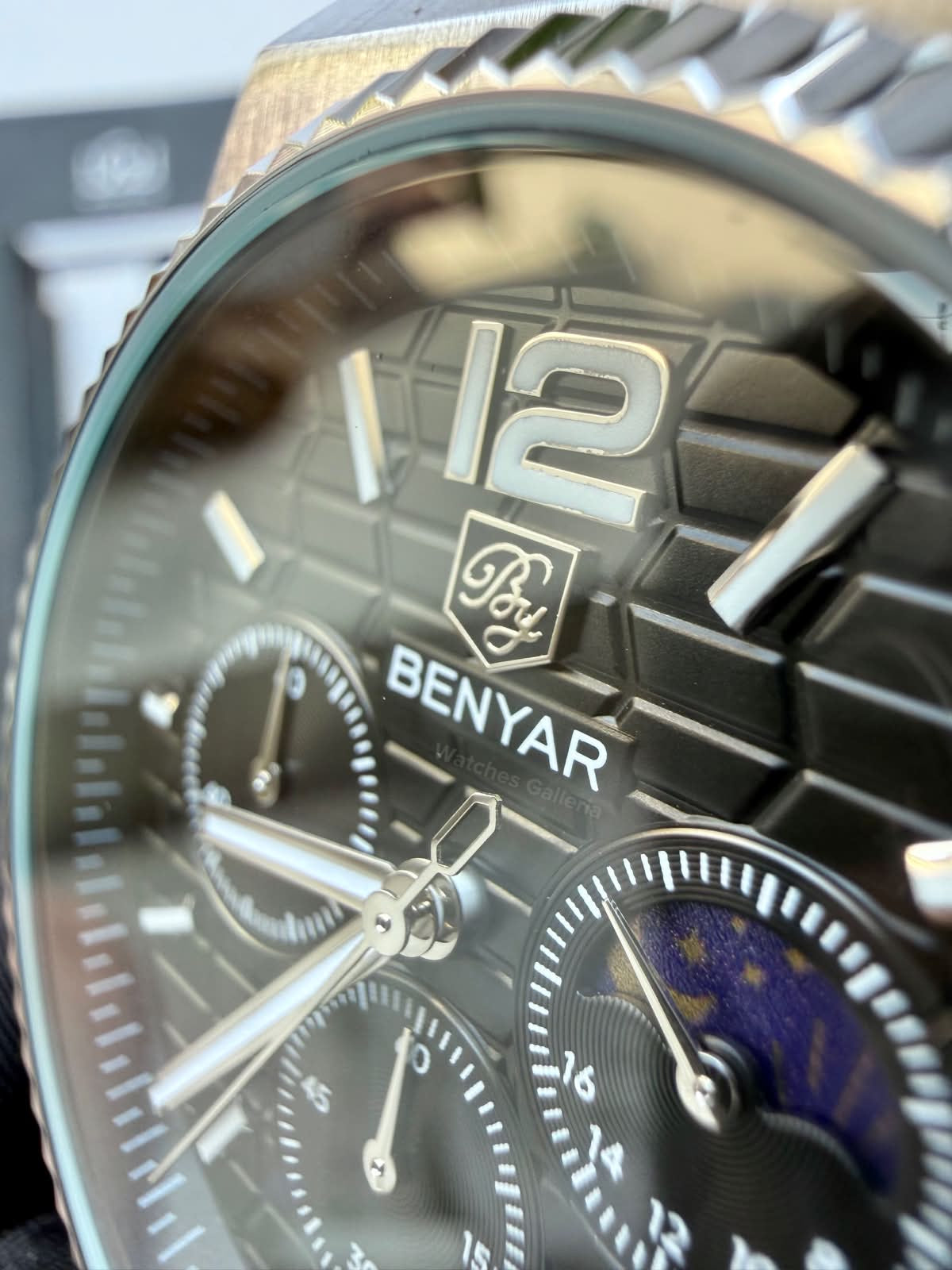 Benyar BY5225 Land Dweller Chronograph Black Dial Luxury Men’s Watch in Pakistan – Japanese Quartz Stainless Steel Watch