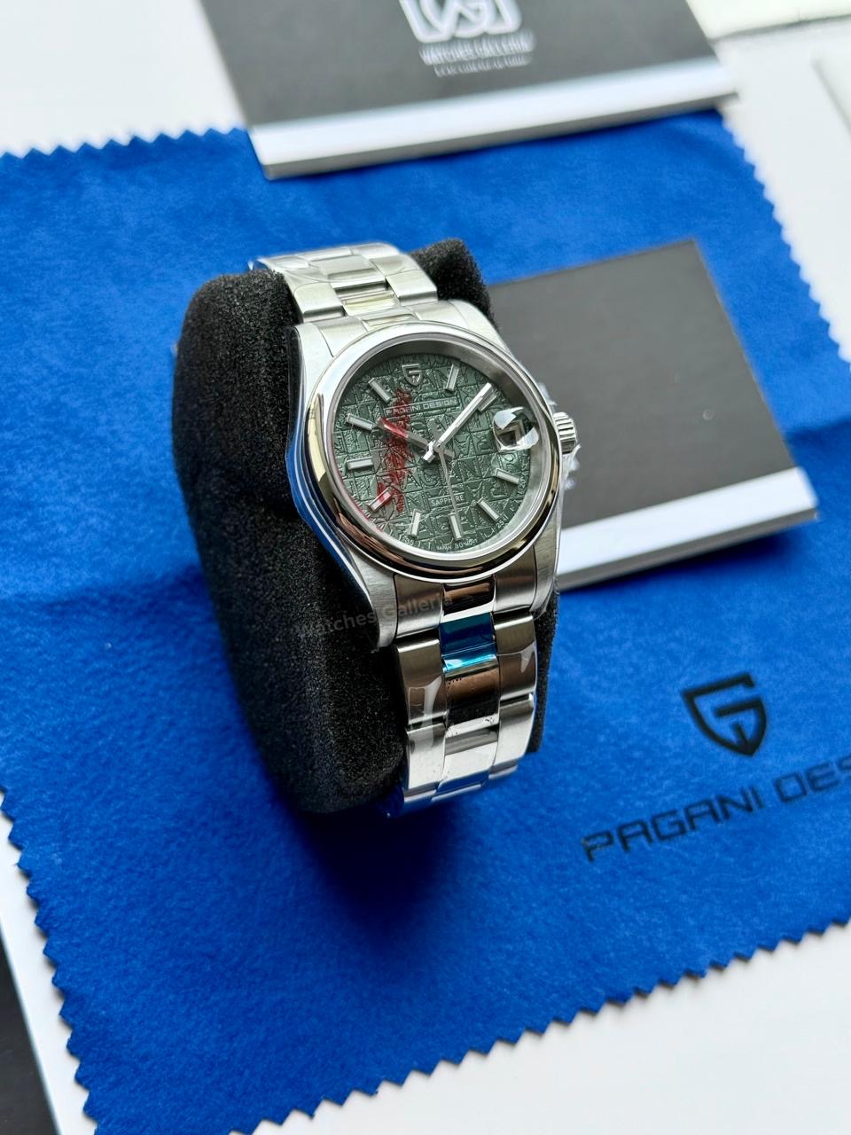 Pagani Design PD1794L Green Ladies Oyster Perpetual Date Green Dial Watch 31mm | Sapphire Glass | Miyota Quartz