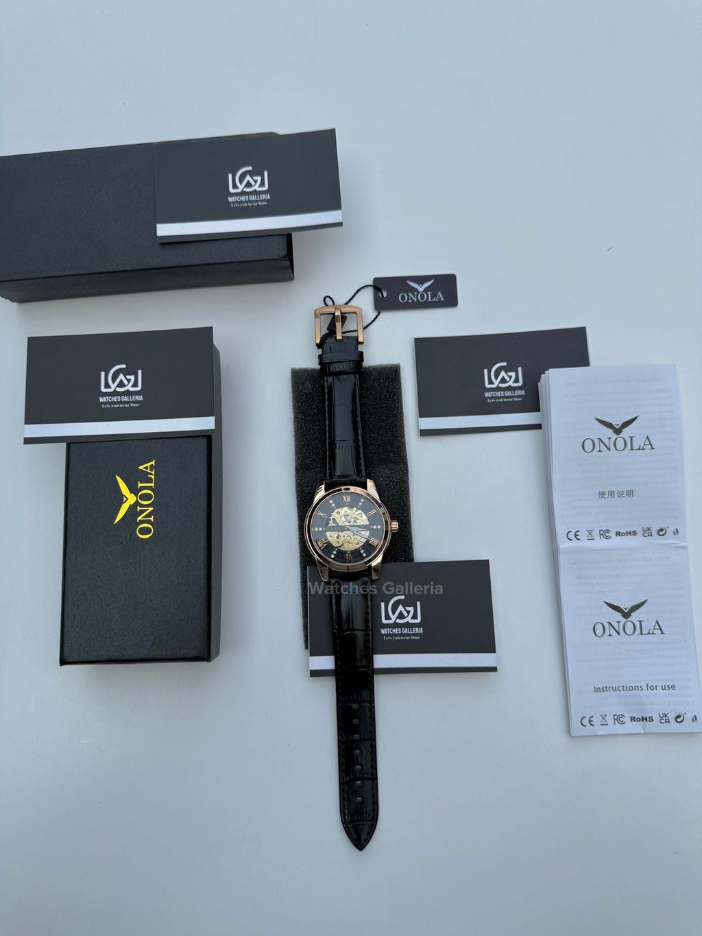 Onola Skeleton Watch Automatic (Rose Gold) ON3861 Watches Galleria
