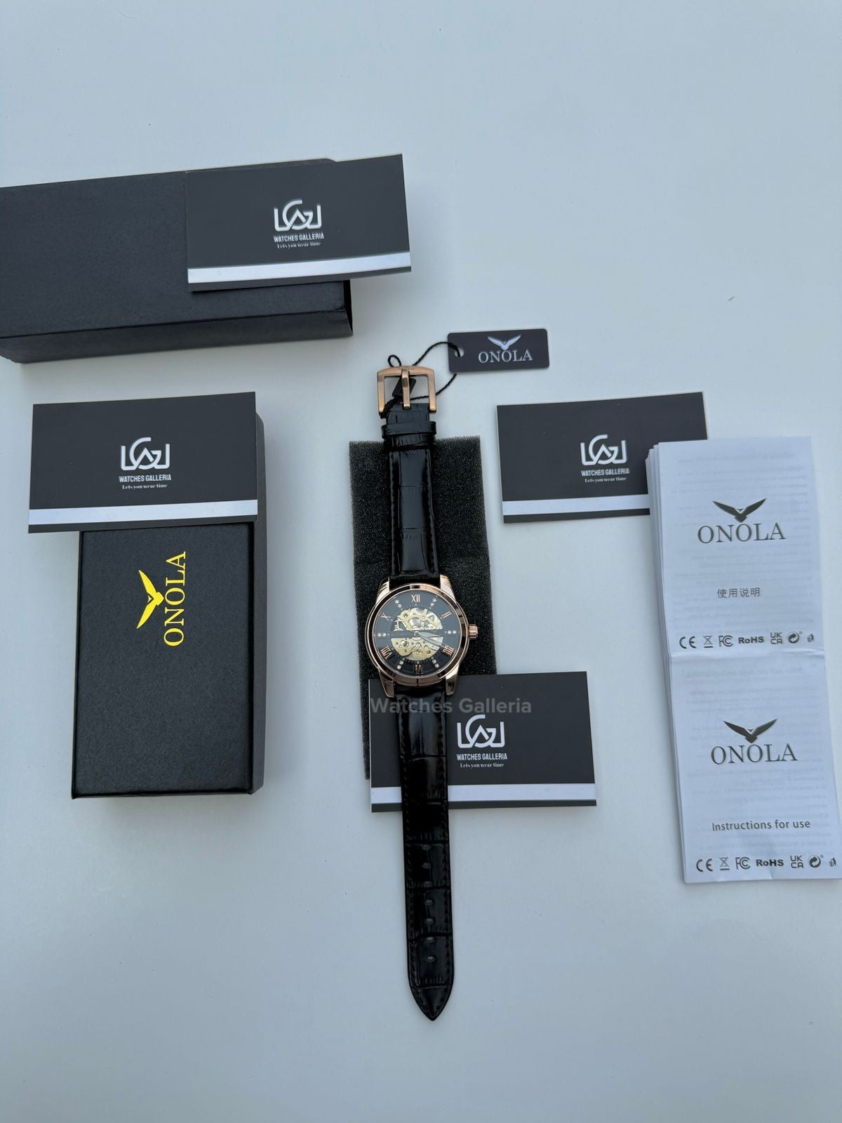 Onola Skeleton Watch Automatic (Rose Gold) ON3861 Watches Galleria