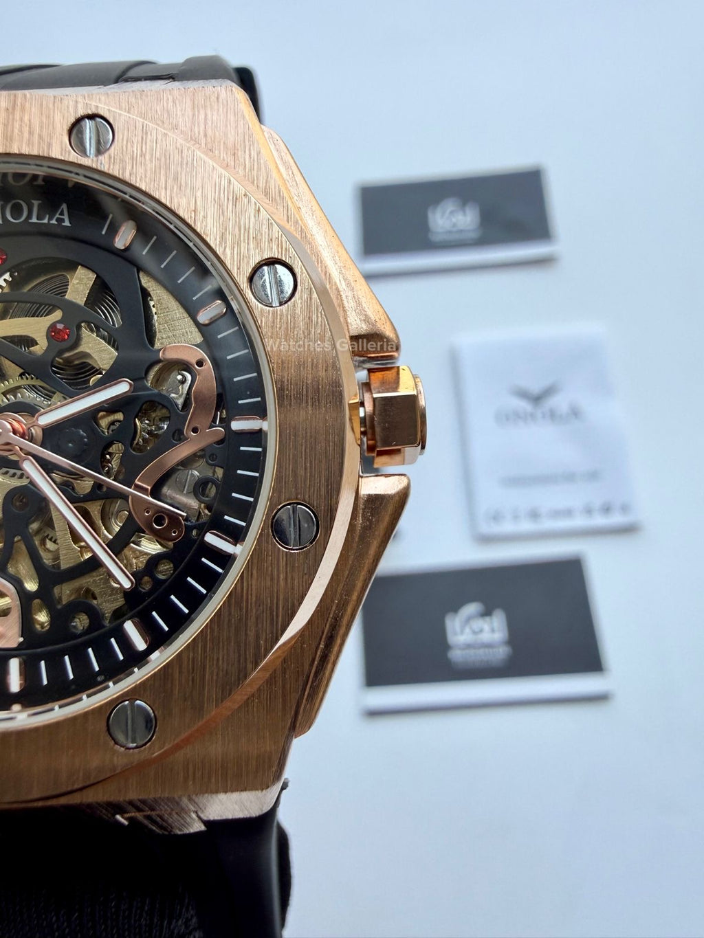 Onola 3834 Royal Oak Offshore Skeleton Gold Black 46mm Automatic – Premium Skeleton Design