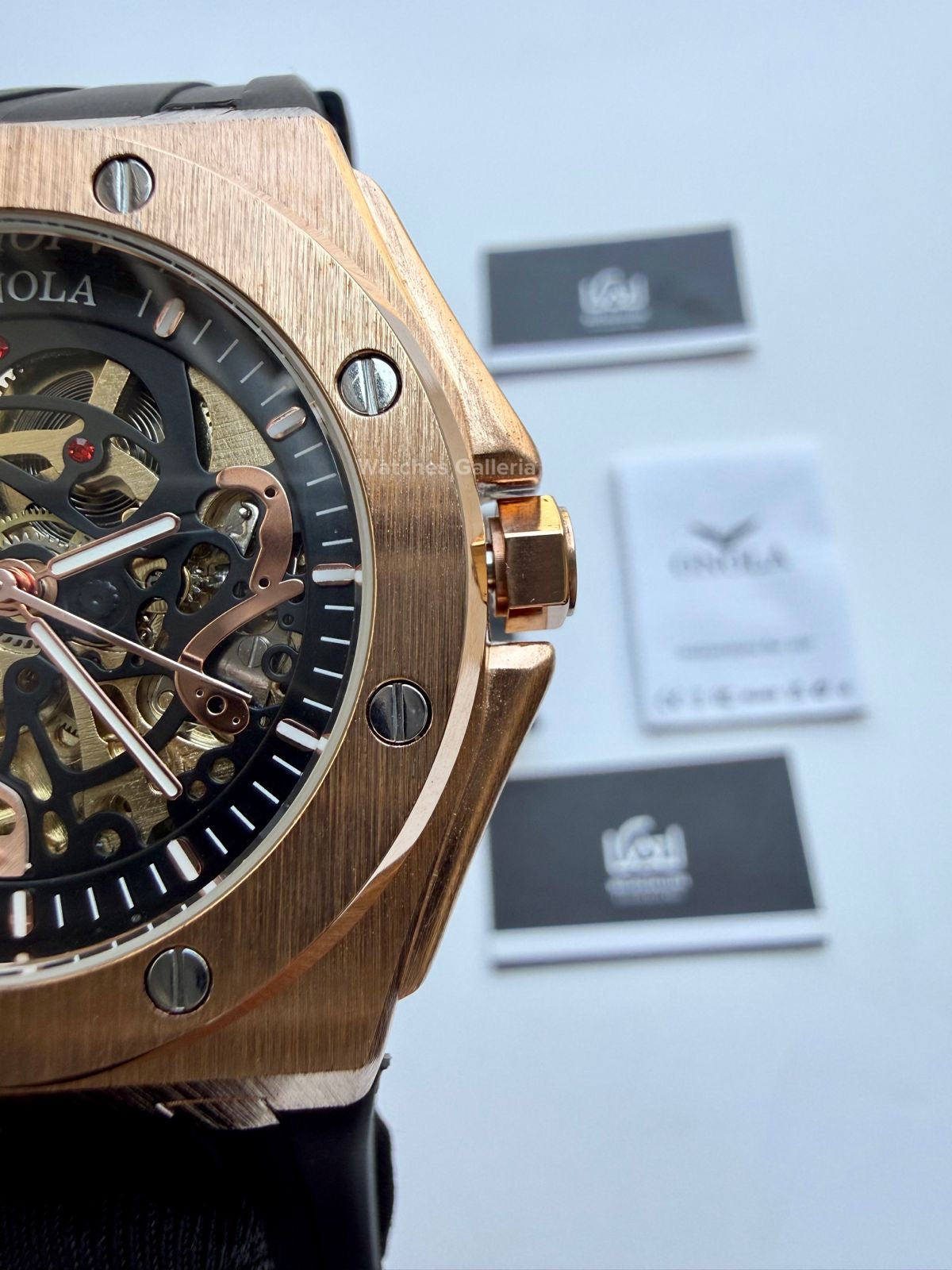 Onola 3834 Royal Oak Offshore Skeleton Gold Black 46mm Automatic – Premium Skeleton Design