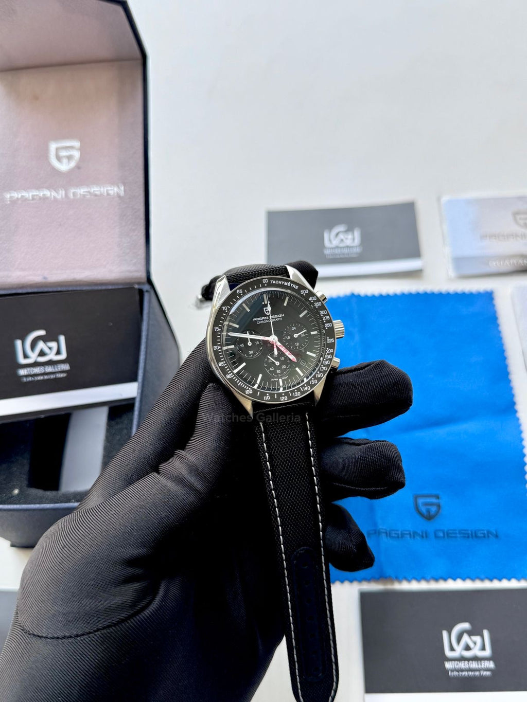 Pagani Design PD1701 Speedmaster Moonwatch Canvas (Black) Pagani Design in Pakistan