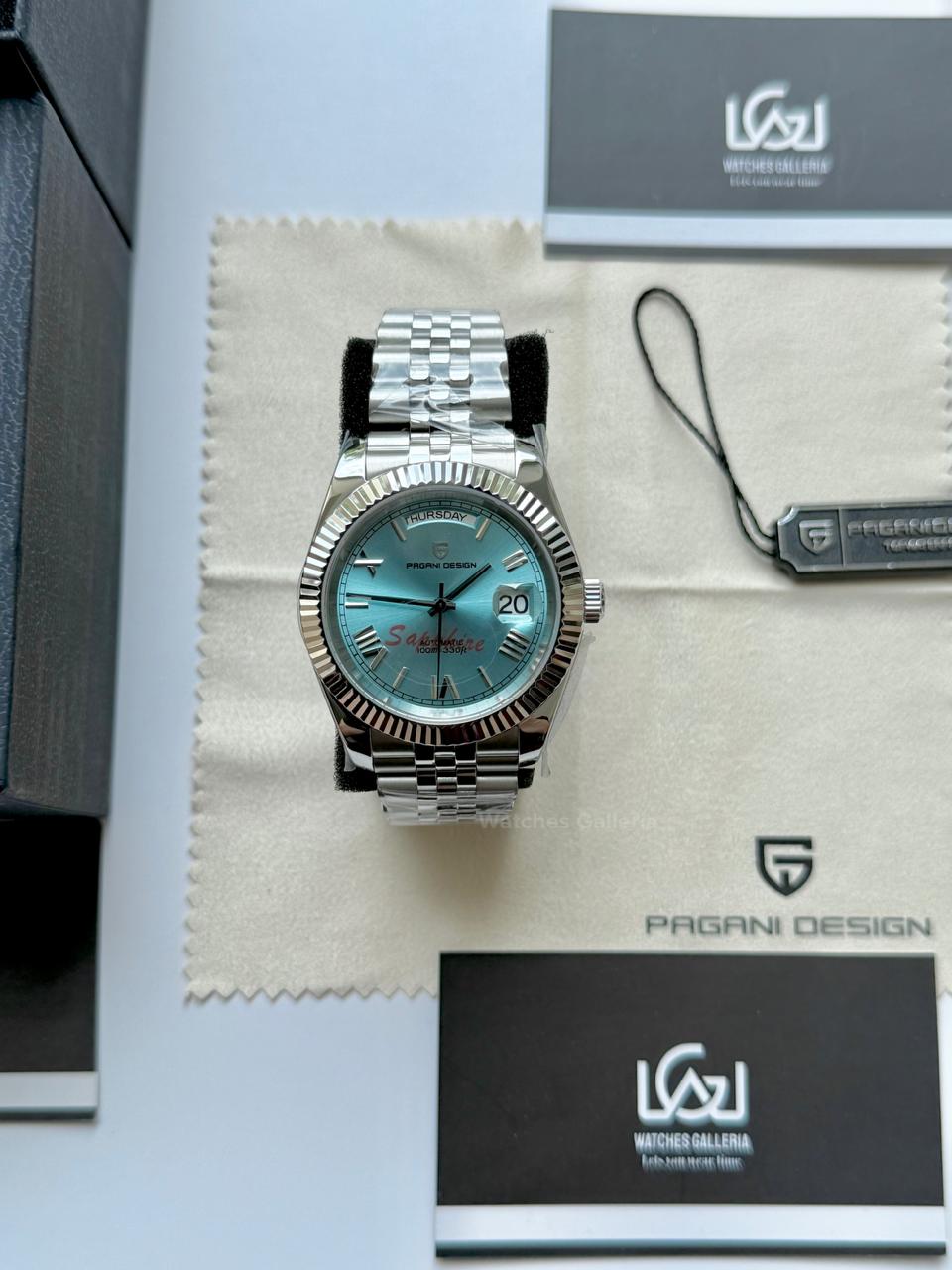 Pagani Design PD1783 Date Day Ice Blue Jubilee Edition Automatic Watch | Seiko NH36A | Sapphire Crystal | 100M Waterproof | Pakistan