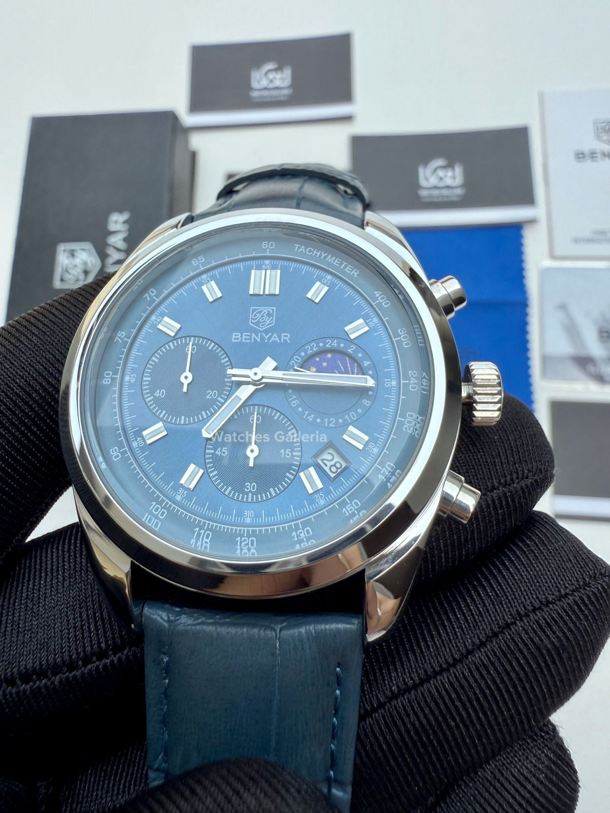 Benyar Classic Moonphase Quartz (Blue) BY5193 Watches Galleria