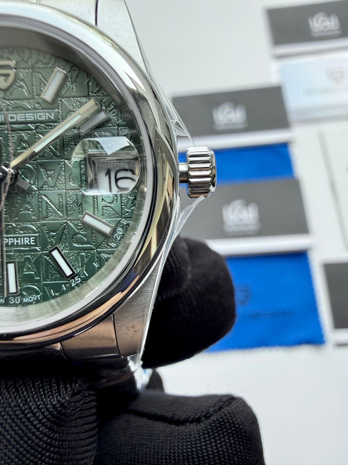Pagani Design PD1794L Green Ladies Oyster Perpetual Date Green Dial Watch 31mm | Sapphire Glass | Miyota Quartz