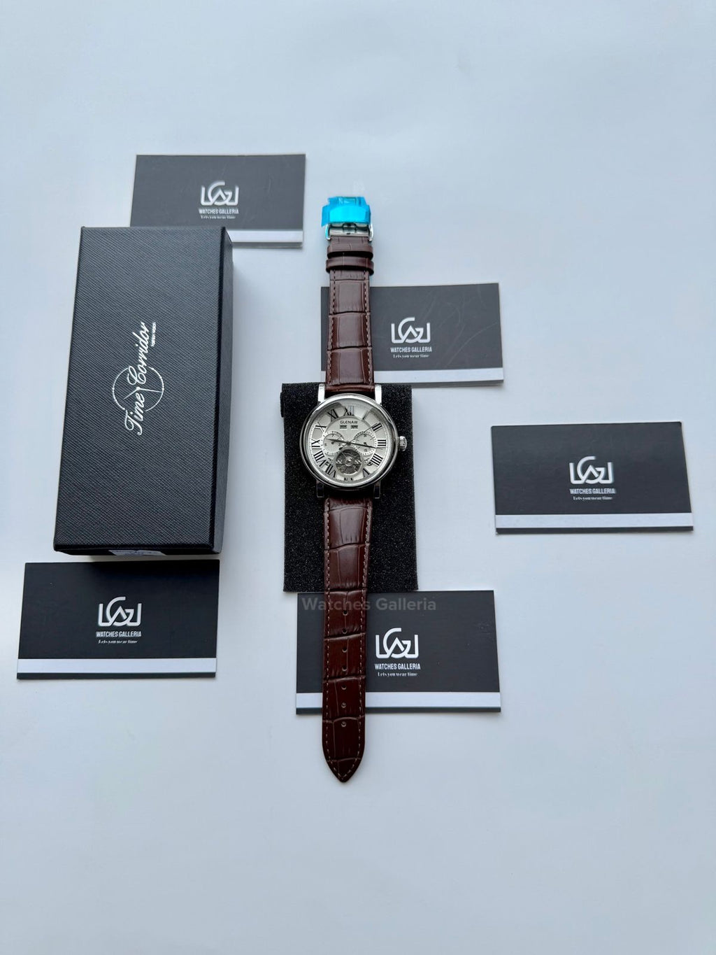 Glenaw GL8920 Calendar Flywheel Automatic Watch – Brown | Luxury Automatic Wristwatch for Men