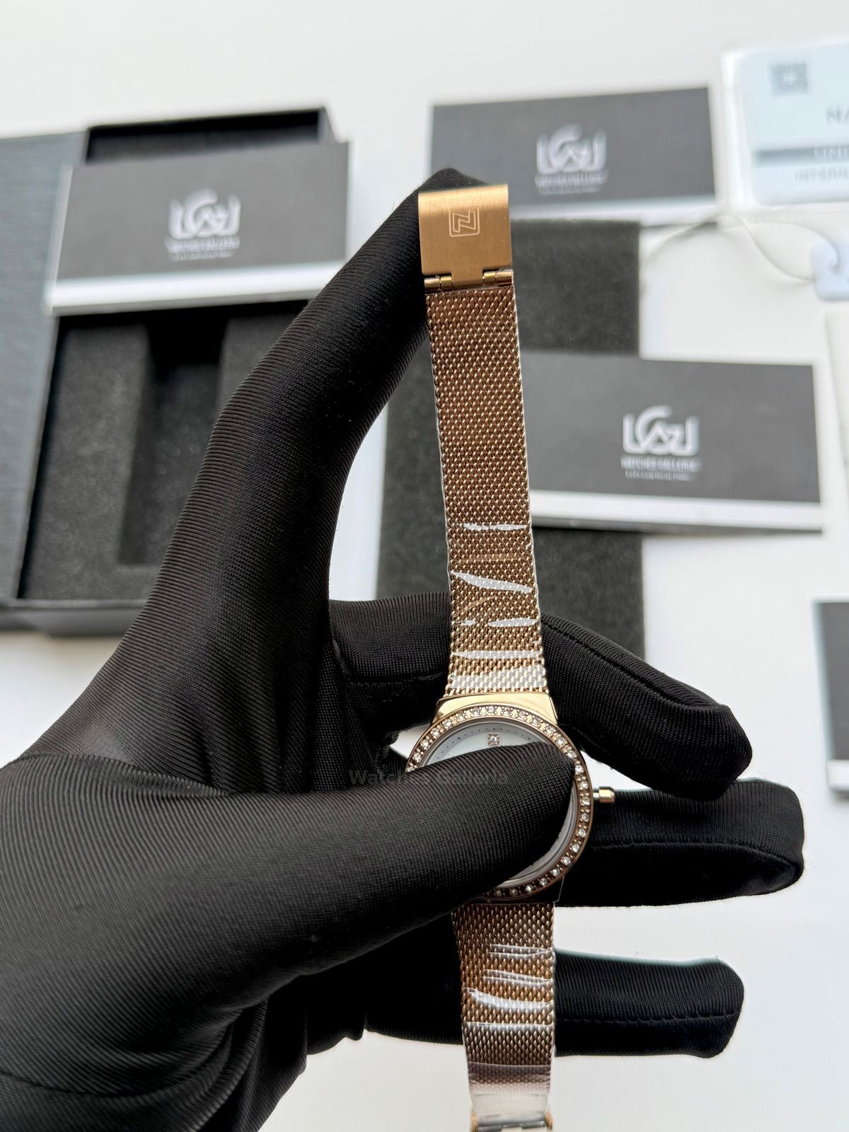 Naviforce NF5005 Women Watch Quartz (Rose Gold/White) Naviforce Watch in Pakistan