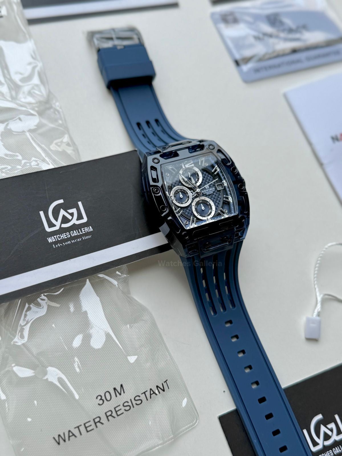 Naviforce NF7105 Tonneau (Blue) Naviforce Watch Pakistan