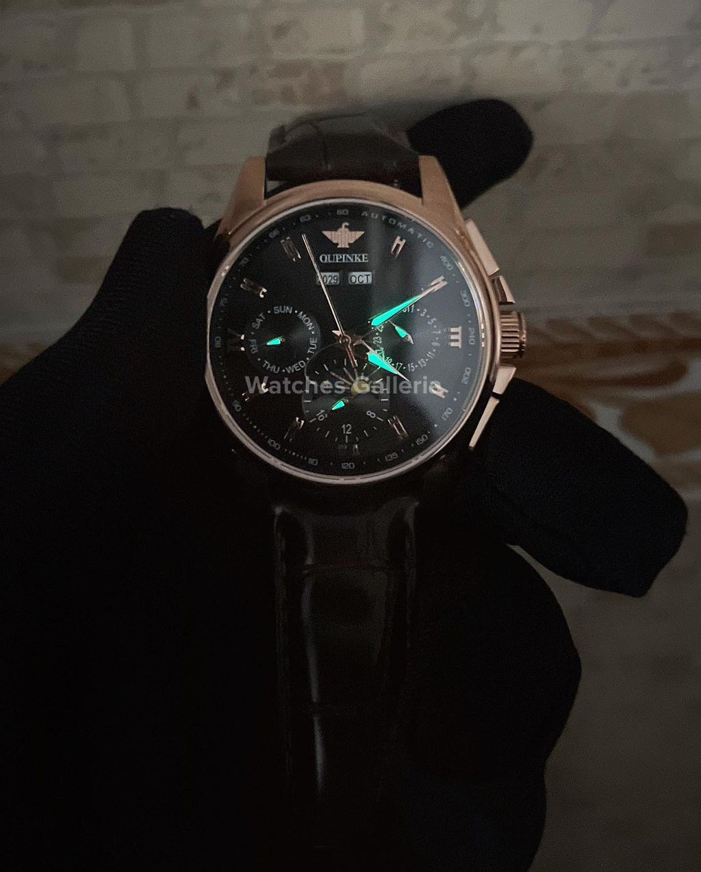 Oupinke Calendar Moonphase Automatic (Brown) 3189