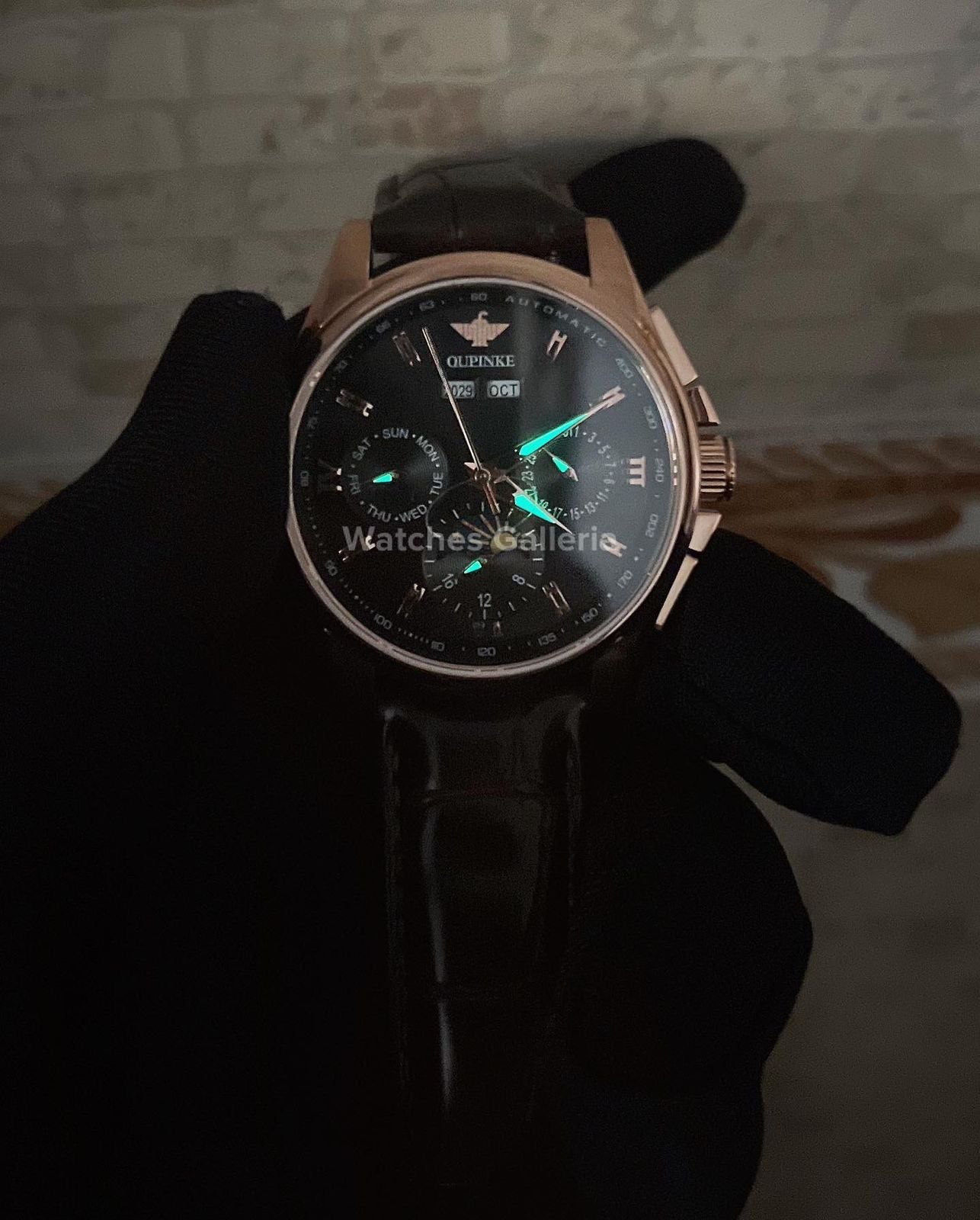 Oupinke Calendar Moonphase Automatic (Brown) 3189